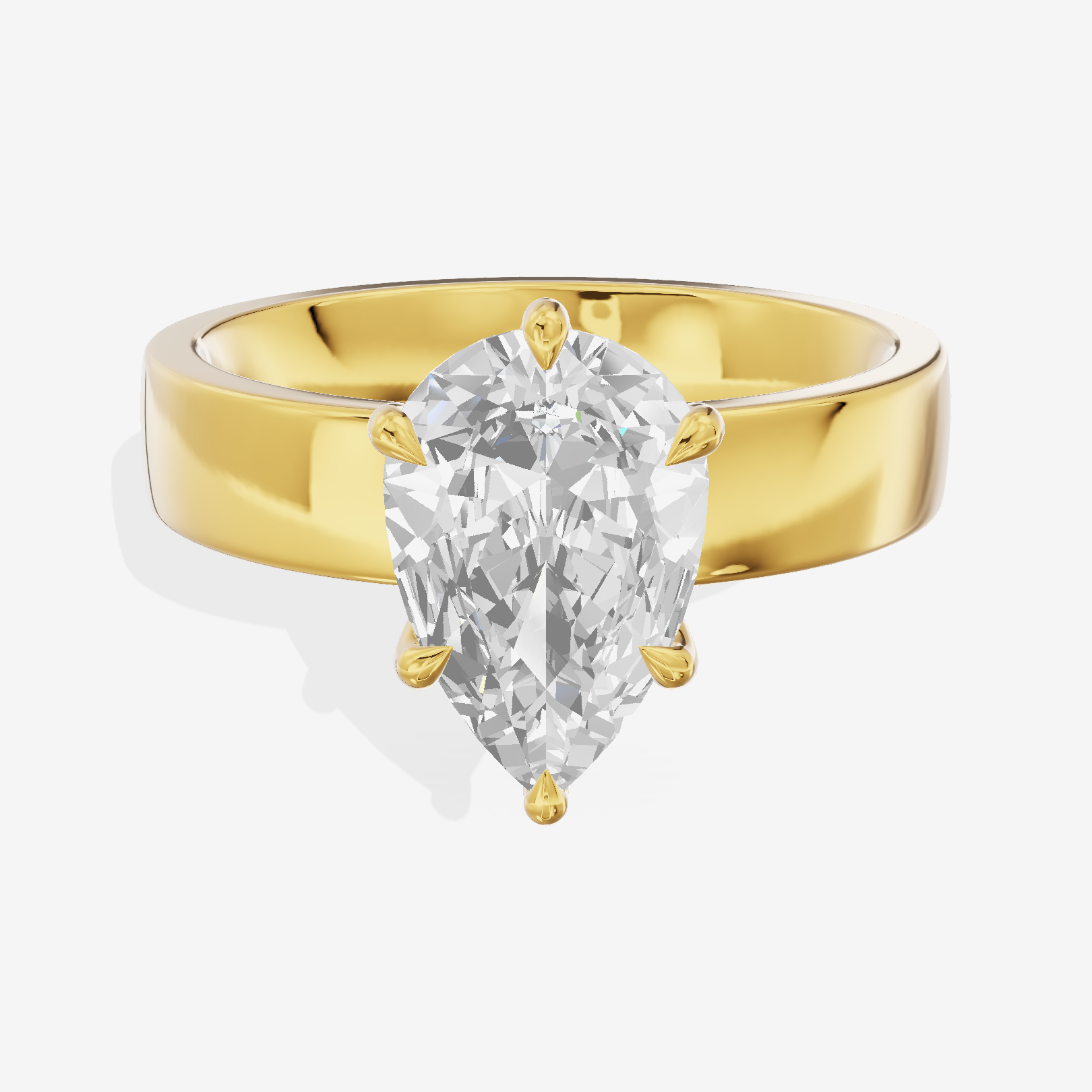 Hallowed Coeurine 4mm Pear Solitaire Engagement Ring in 14K Yellow Gold