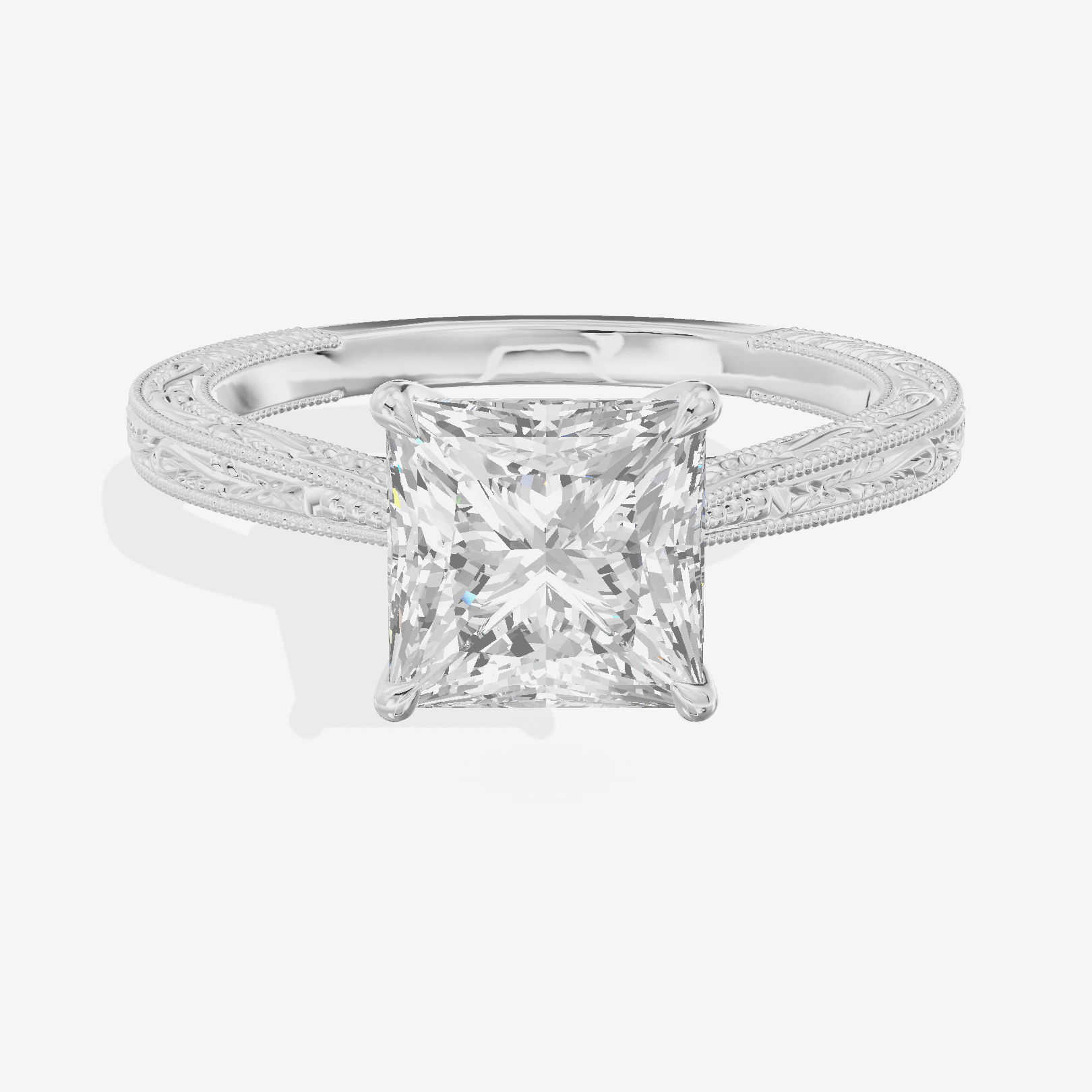 Vintage Vowsae Princess Engagement Ring in Platinum