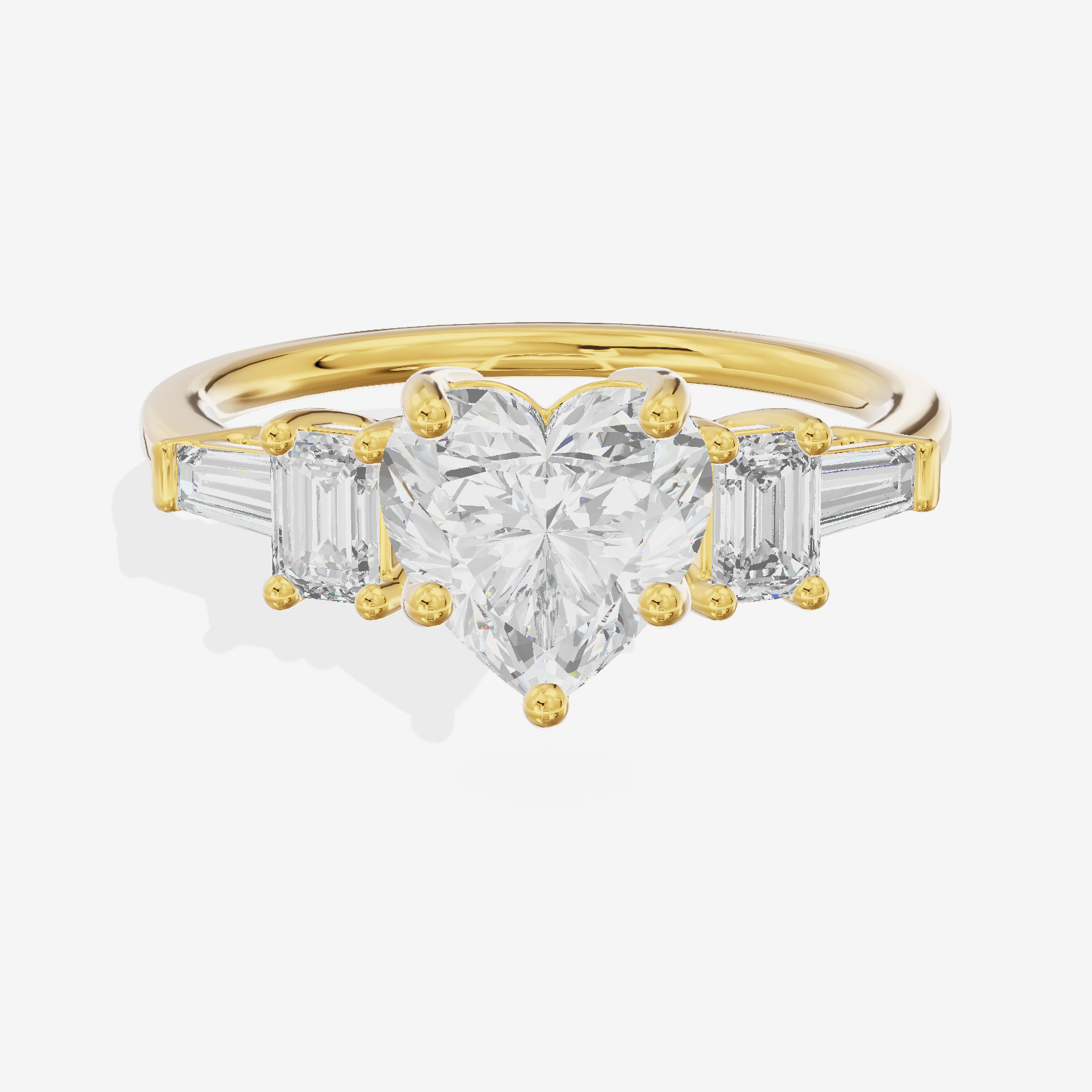 Vowsae Five Stone Heart Engagement Ring (3/4 ct. tw.) in 14K Yellow Gold