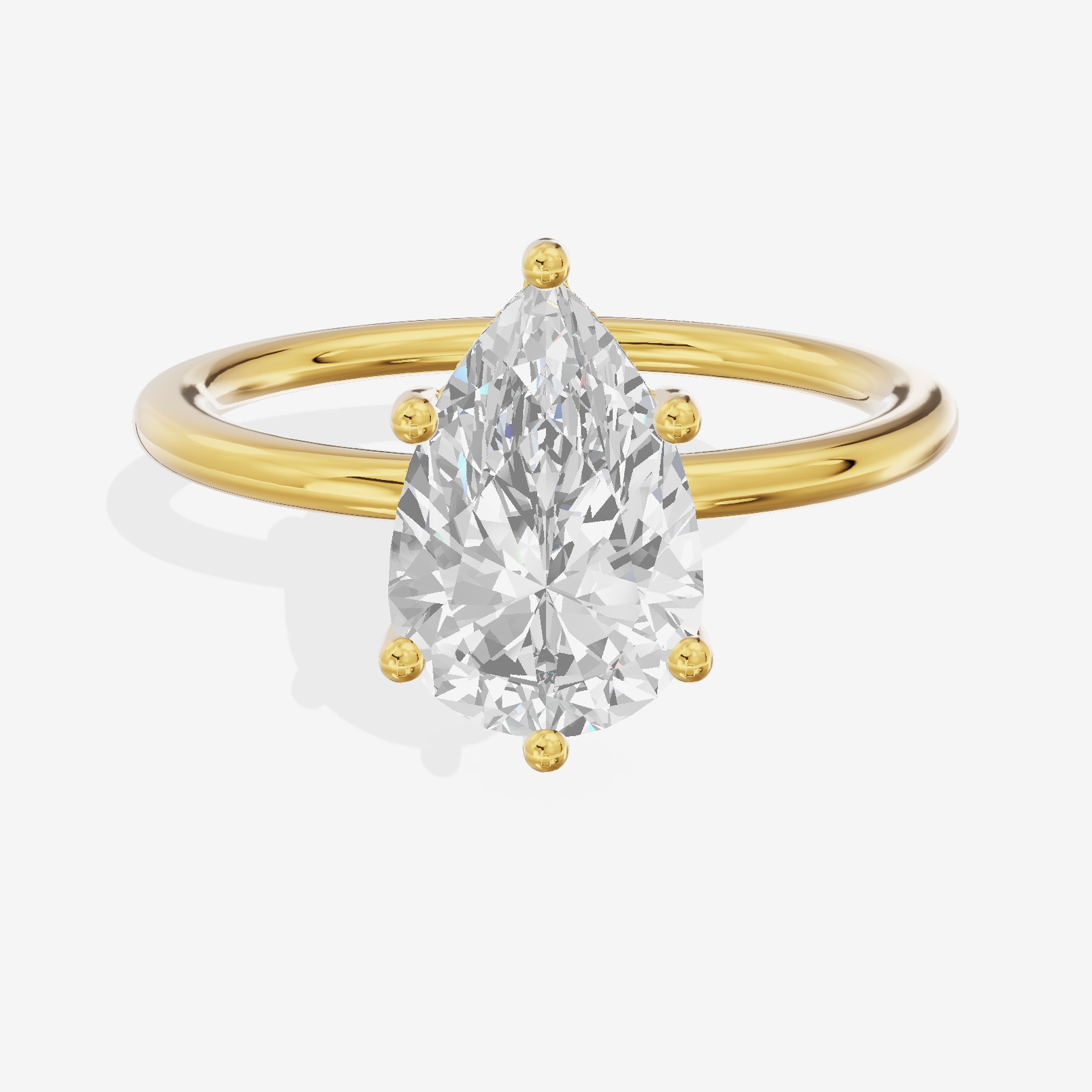 Reverya Hidden Halo Pear Engagement Ring (1/20 ct. tw.) in 14K Yellow Gold