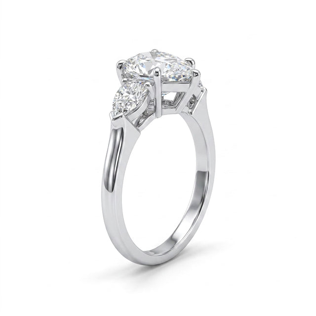 Three Stone Pear Engagement Ring (5.01 ct. tw.) in Platinum
