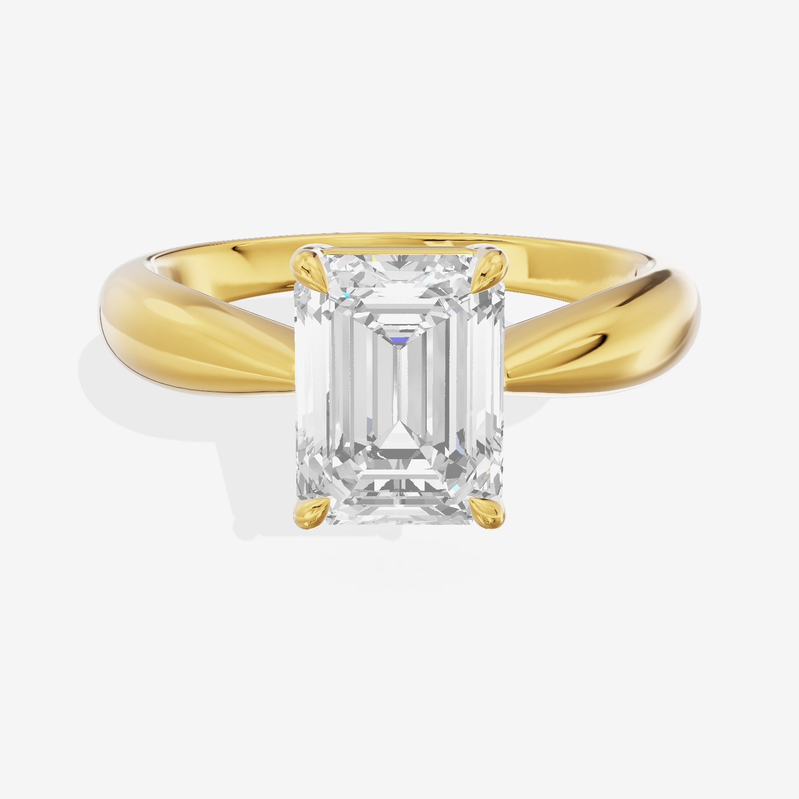 Aimora Trellis 2mm Emerald Solitaire Engagement Ring in 14K Yellow Gold