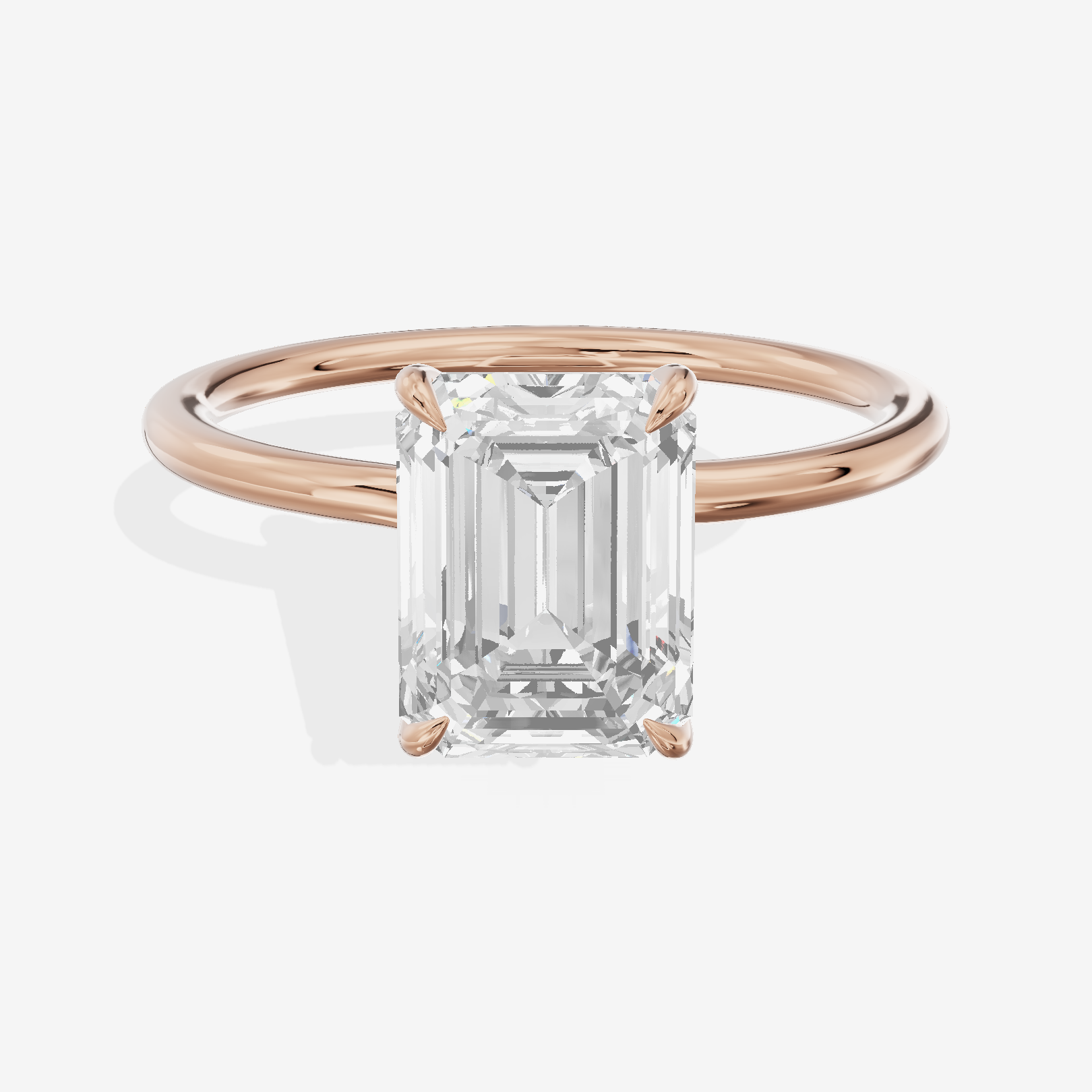 Classic Mayrelle 1.8mm Emerald Solitaire Engagement Ring in 14K Rose Gold