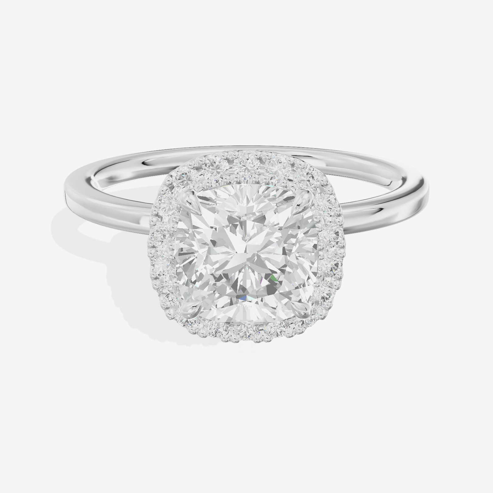 Lumina Halo Ring Cushion Engagement Ring (1/4 ct. tw.) in 14K White Gold