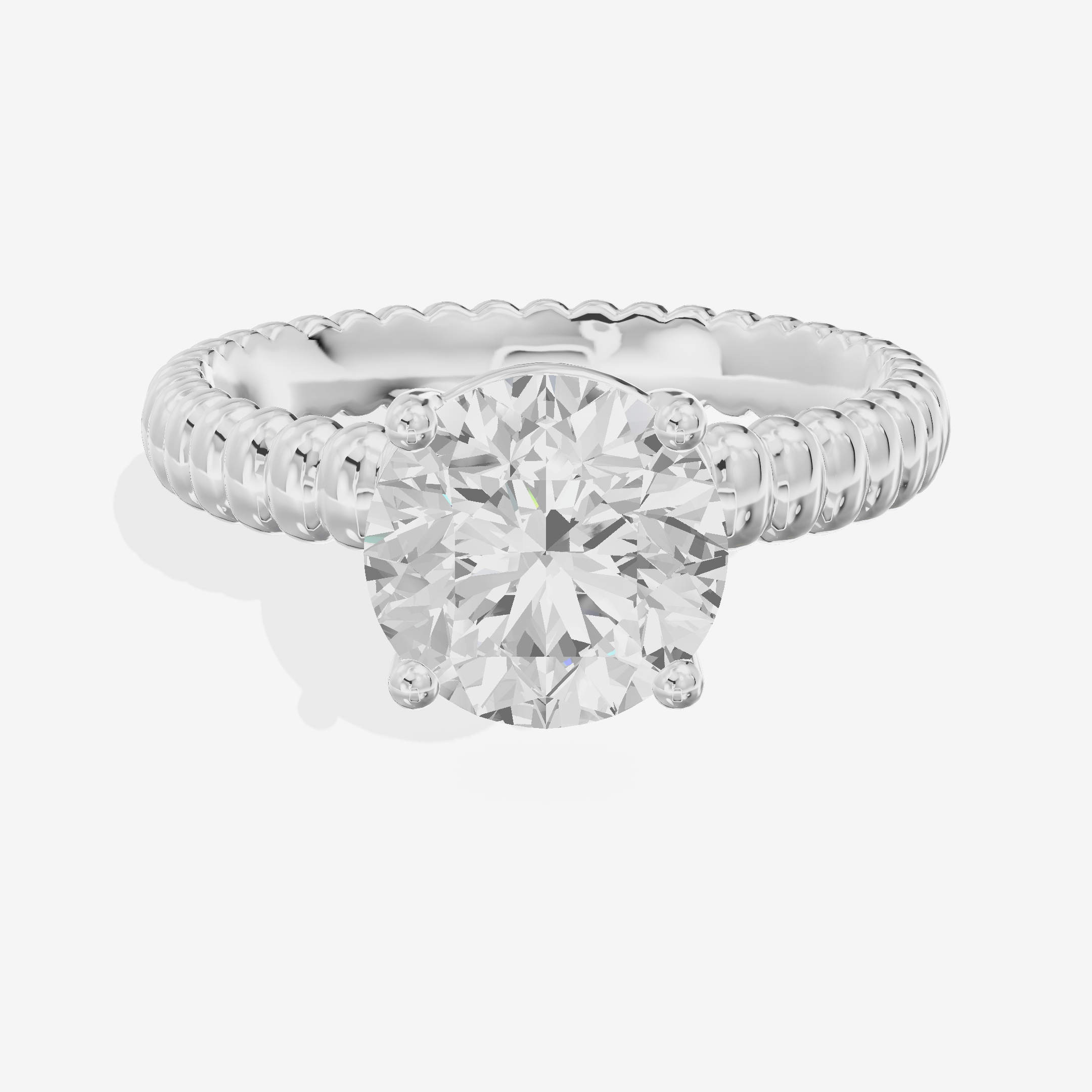 Vintage Aimora 1.8mm Round Solitaire Engagement Ring in 14K White Gold