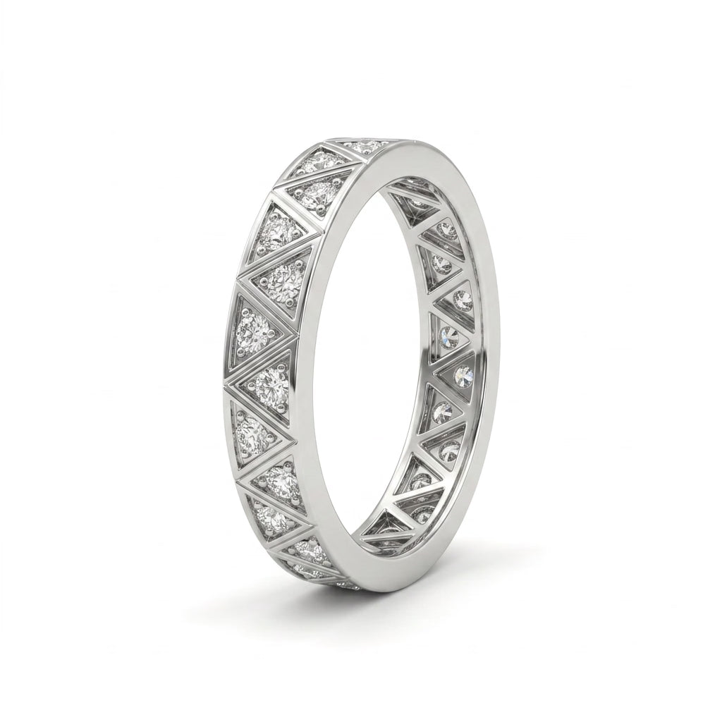 Low Profile Round Wedding Band (3/4 ct. tw.) in 18K White Gold