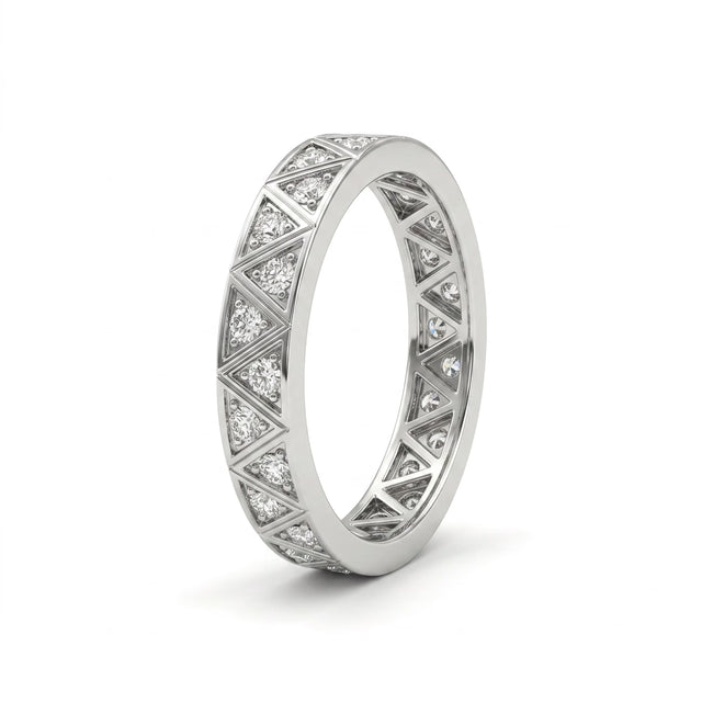 Low Profile Round Wedding Band (3/4 ct. tw.) in 18K White Gold