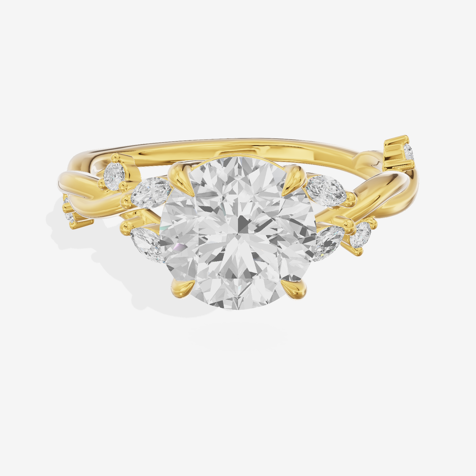 Twined Vowsae Round Twisted Engagement Ring (1/6 ct. tw.) in 18K Yellow Gold