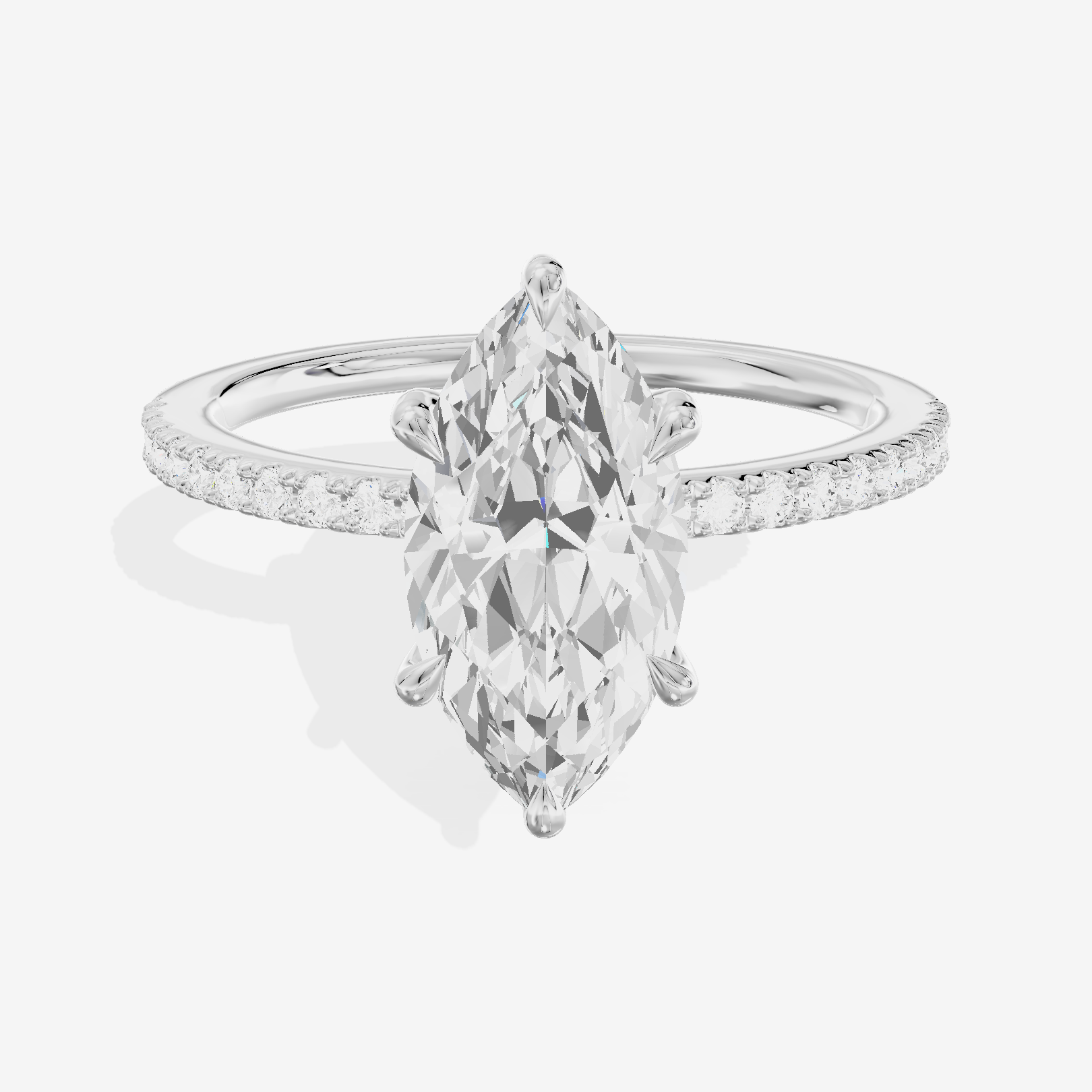 Lateria Hidden Halo Marquise Engagement Ring (1/5 ct. tw.) in 18K White Gold