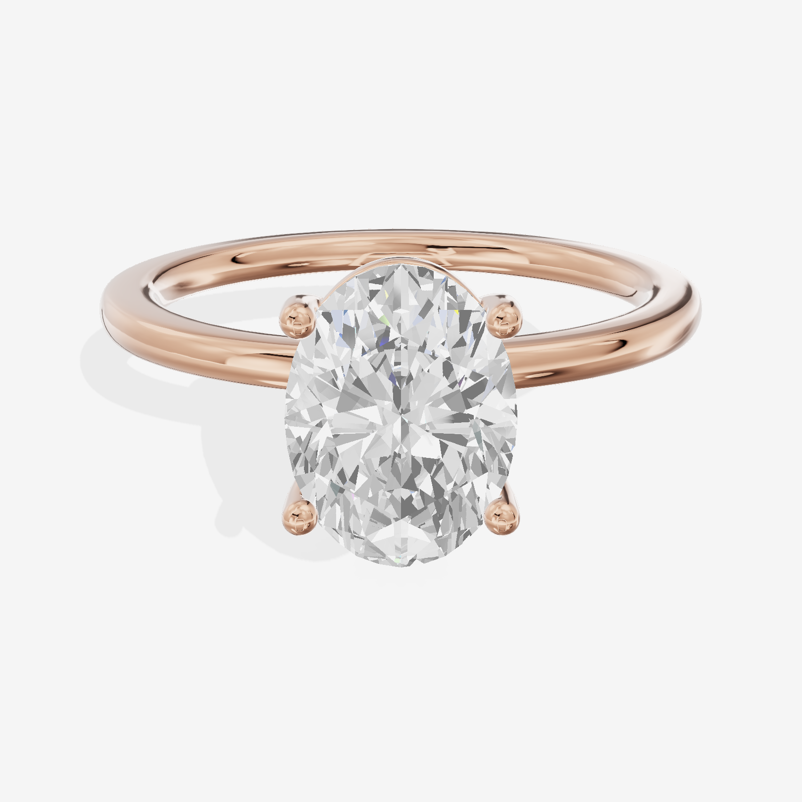 Eversince 1.4mm Oval Solitaire Engagement Ring in 18K Rose Gold