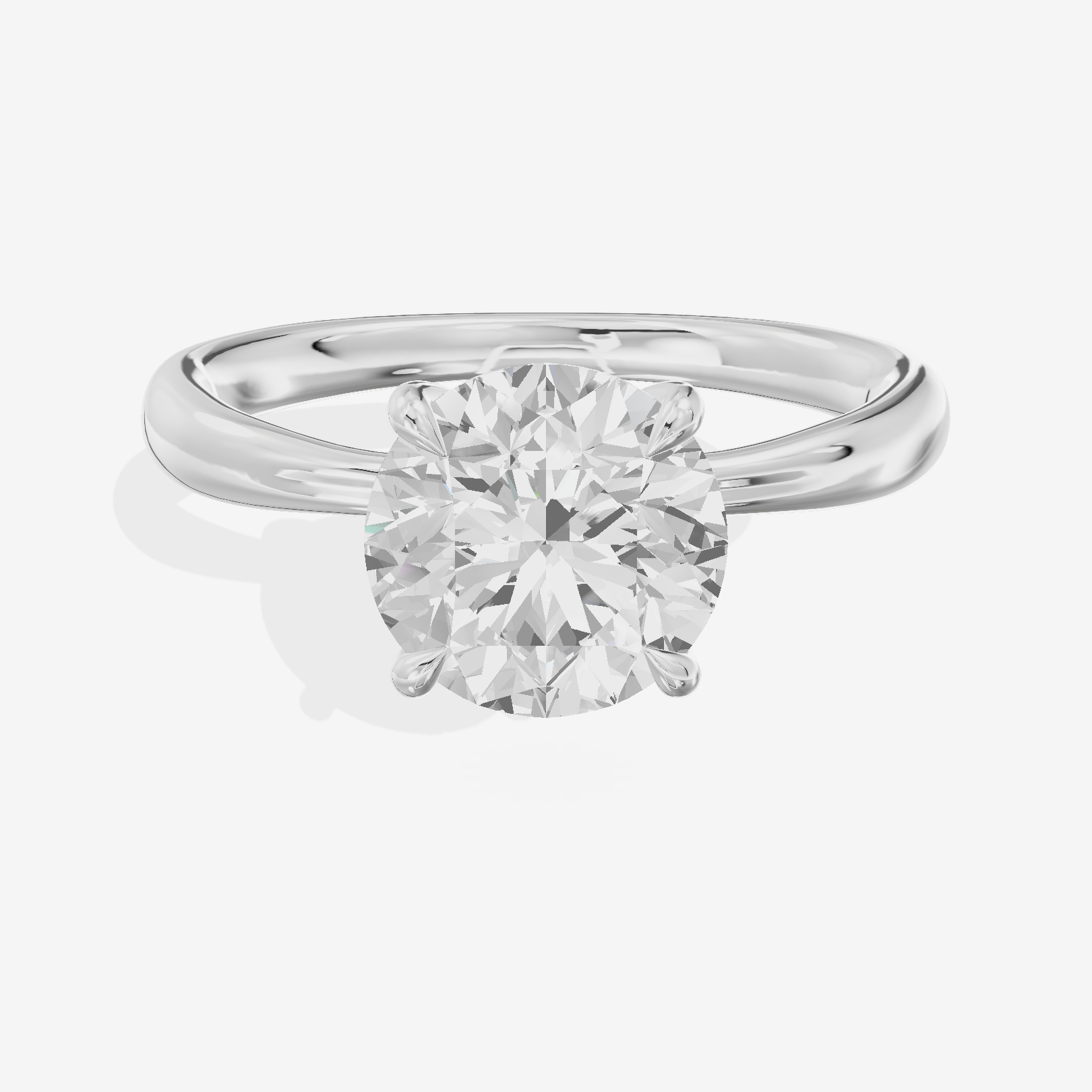 Classic Aimora 2.7mm Round Solitaire Engagement Ring in Platinum