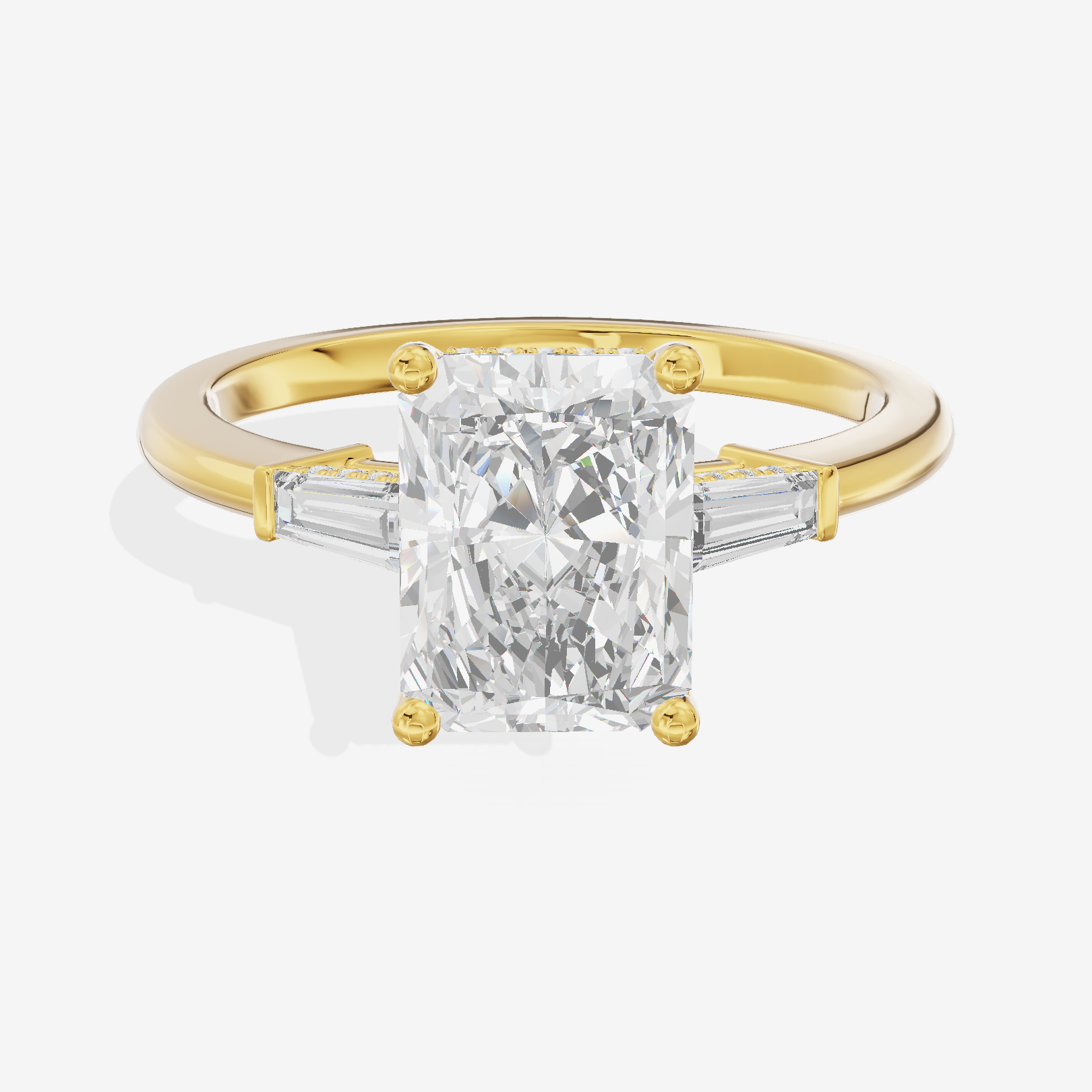 Promezza Hidden Halo Radiant Engagement Ring (1/20 ct. tw.) in 14K Yellow Gold