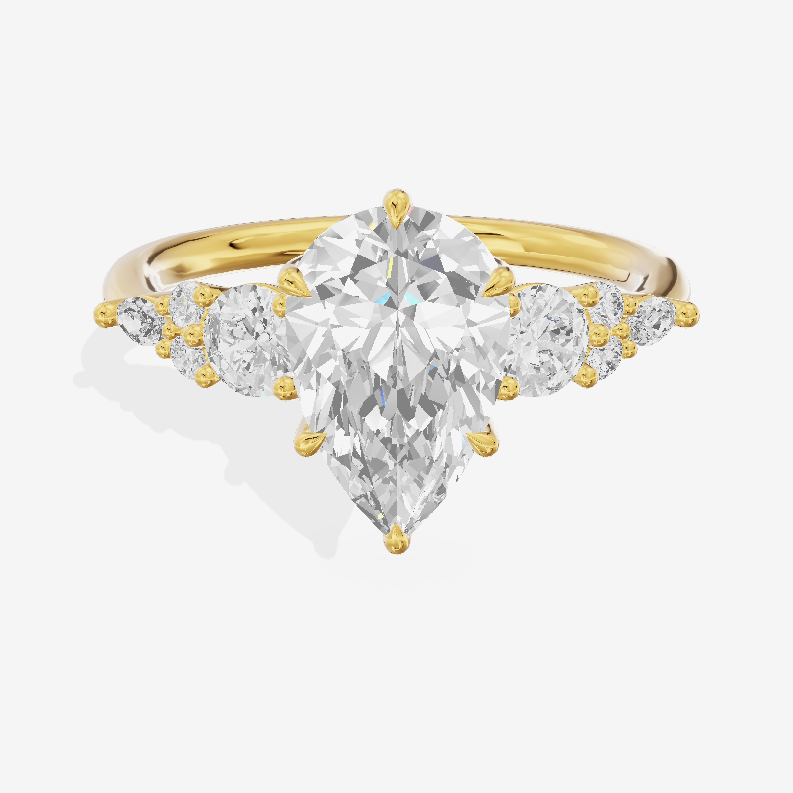 Triade Eternity Pear Three Stone Engagement Ring (2/5 ct. tw.) in 18K Yellow Gold
