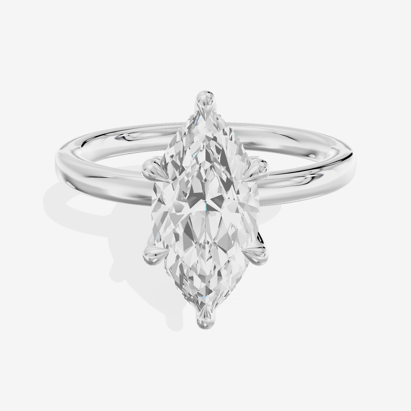 Selenia Basket Split Shank Marquise Engagement Ring with Side Stones (1/8 ct. tw.) in Platinum