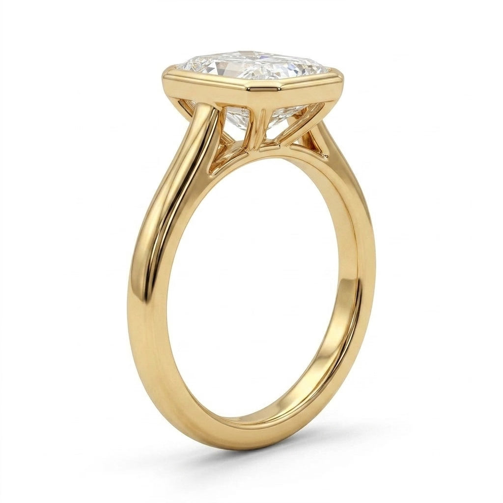 Cushion Engagement Ring (2.82 ct.) in 14K Yellow Gold