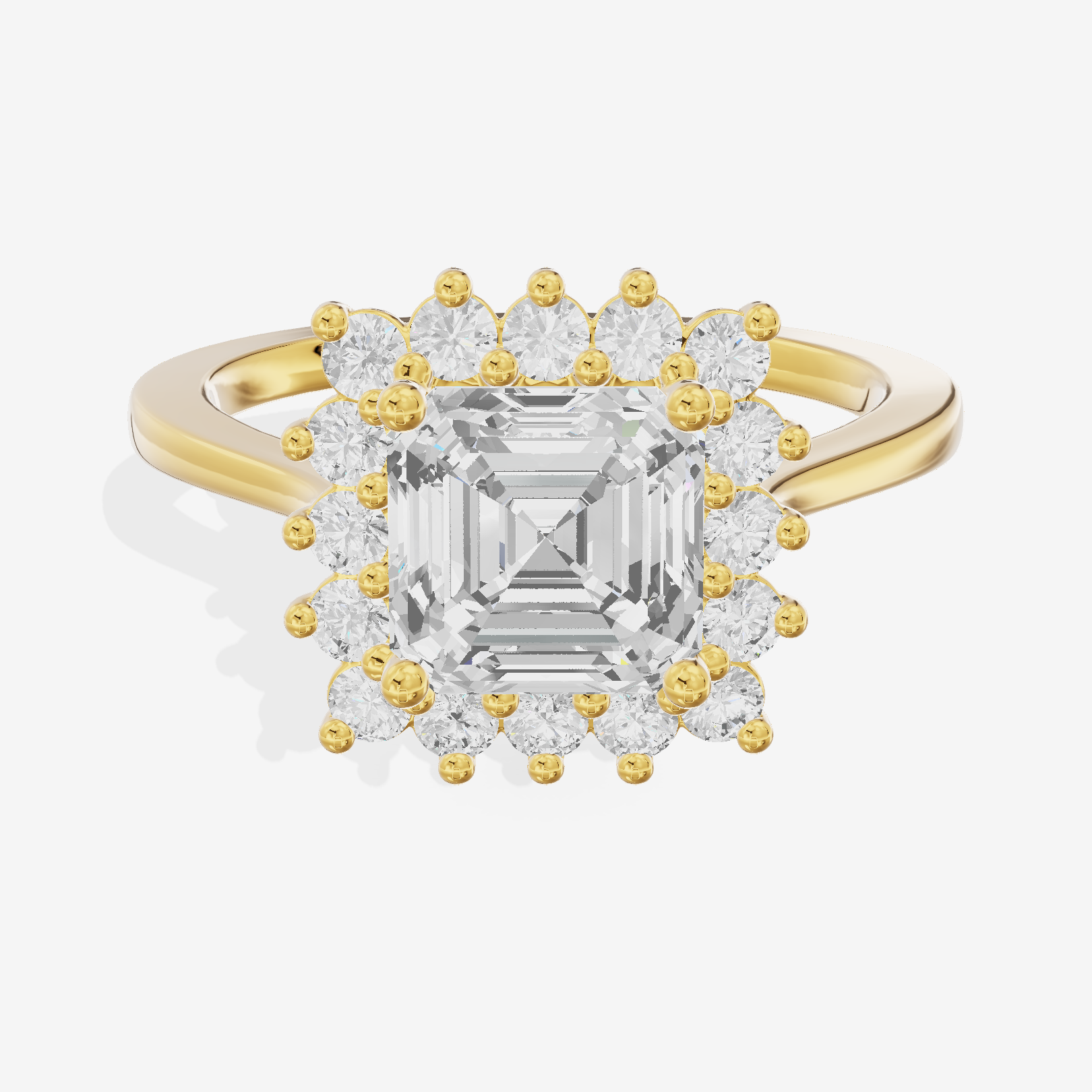 Liviana Halo Asscher Engagement Ring (1/4 ct. tw.) in 14K Yellow Gold