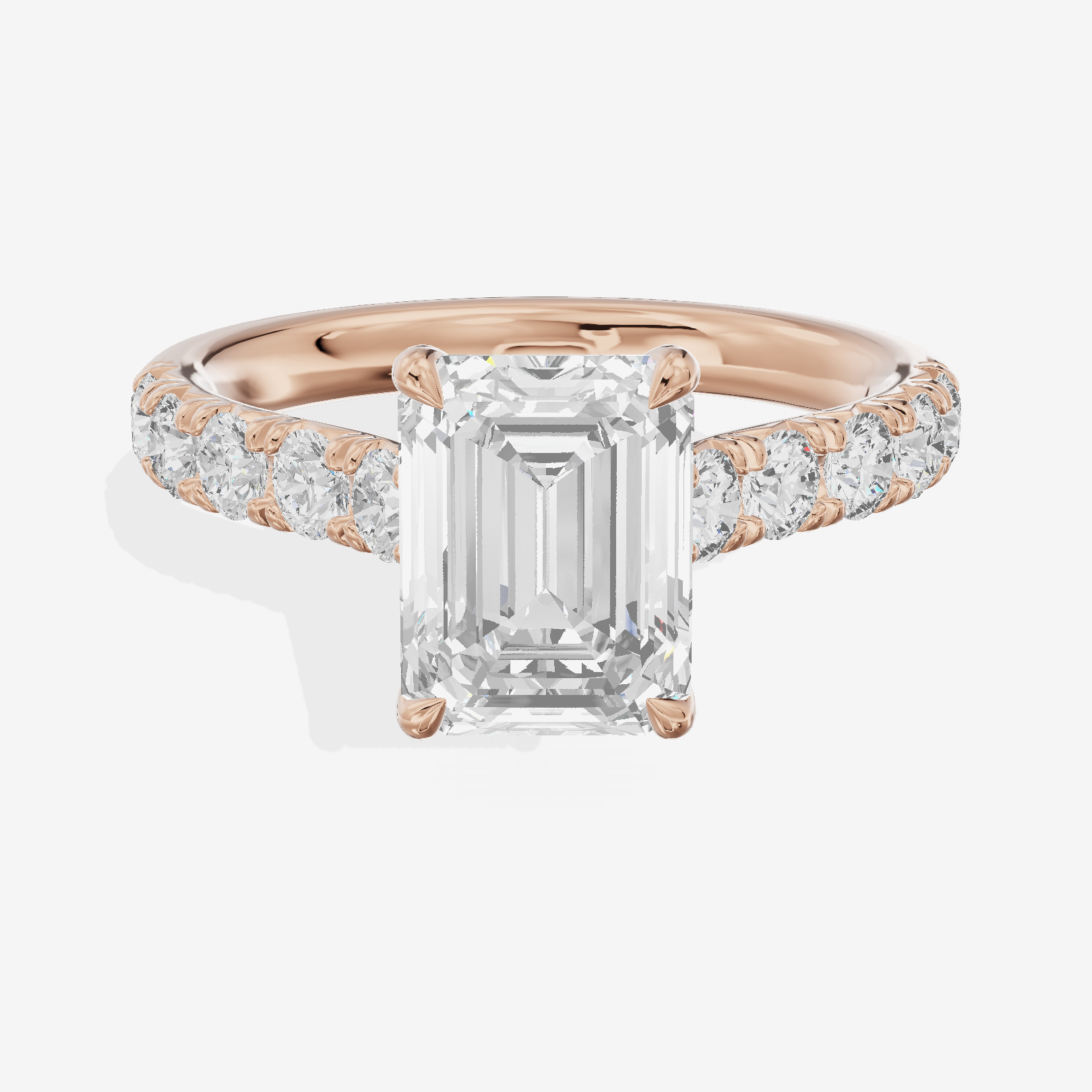 Halcyon Emerald Vintage Engagement Ring (1/2 ct. tw.) in 18K Rose Gold