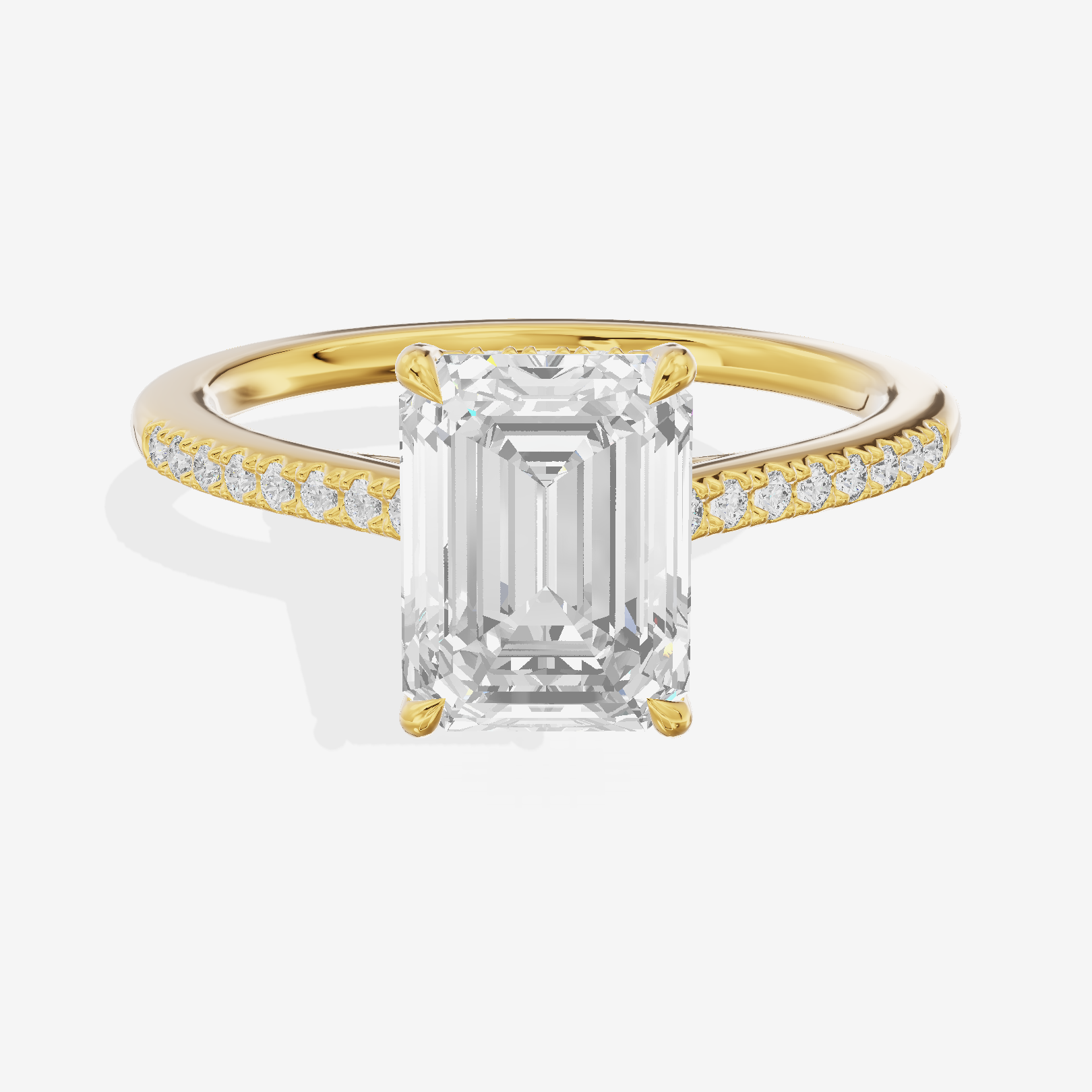 Twine Emerald Engagement Ring with Side Stones (7/8 ct. tw.) in 18K Yellow Gold
