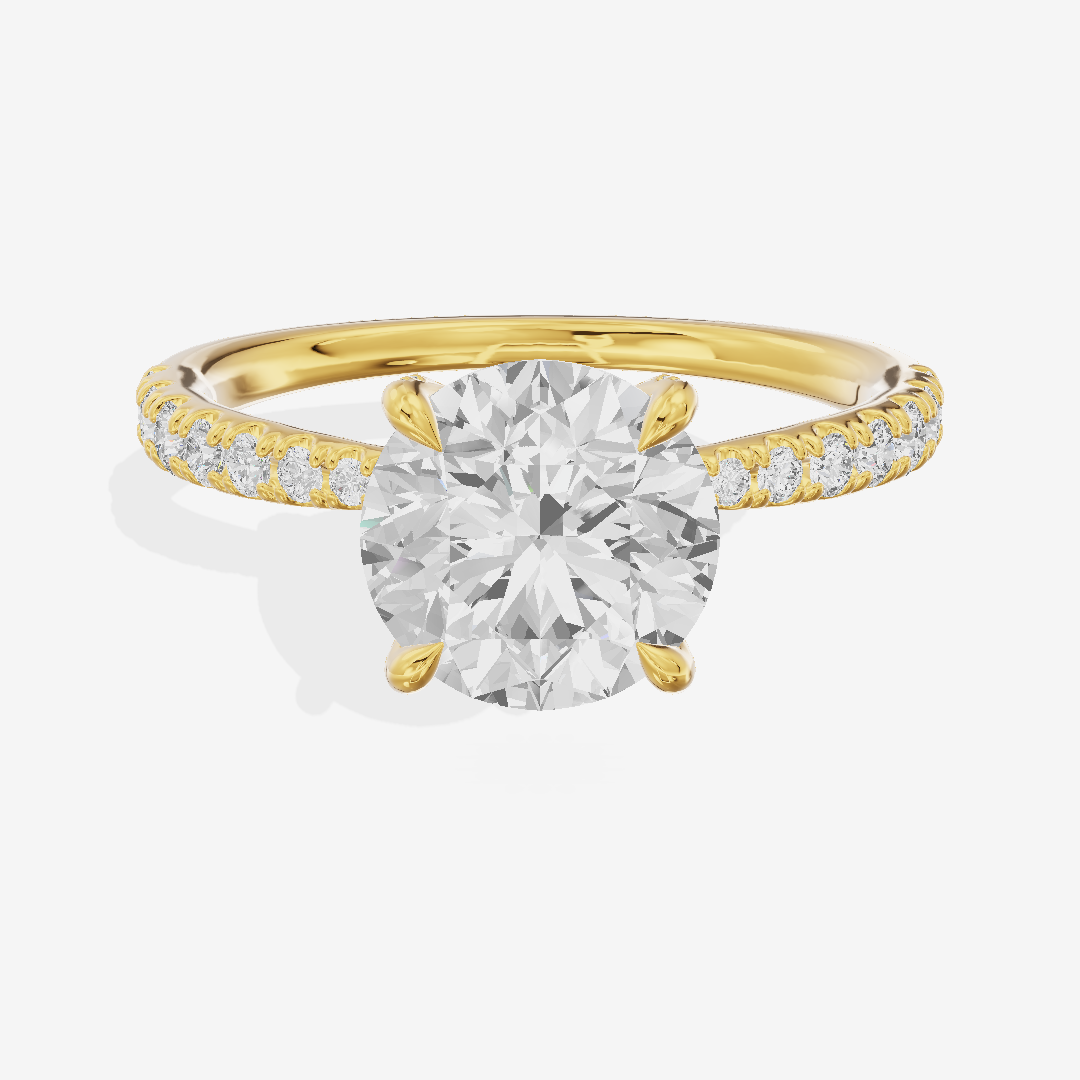 Lumera Round Engagement Ring with Side Stones (1/3 ct. tw.) in 14K Yellow Gold