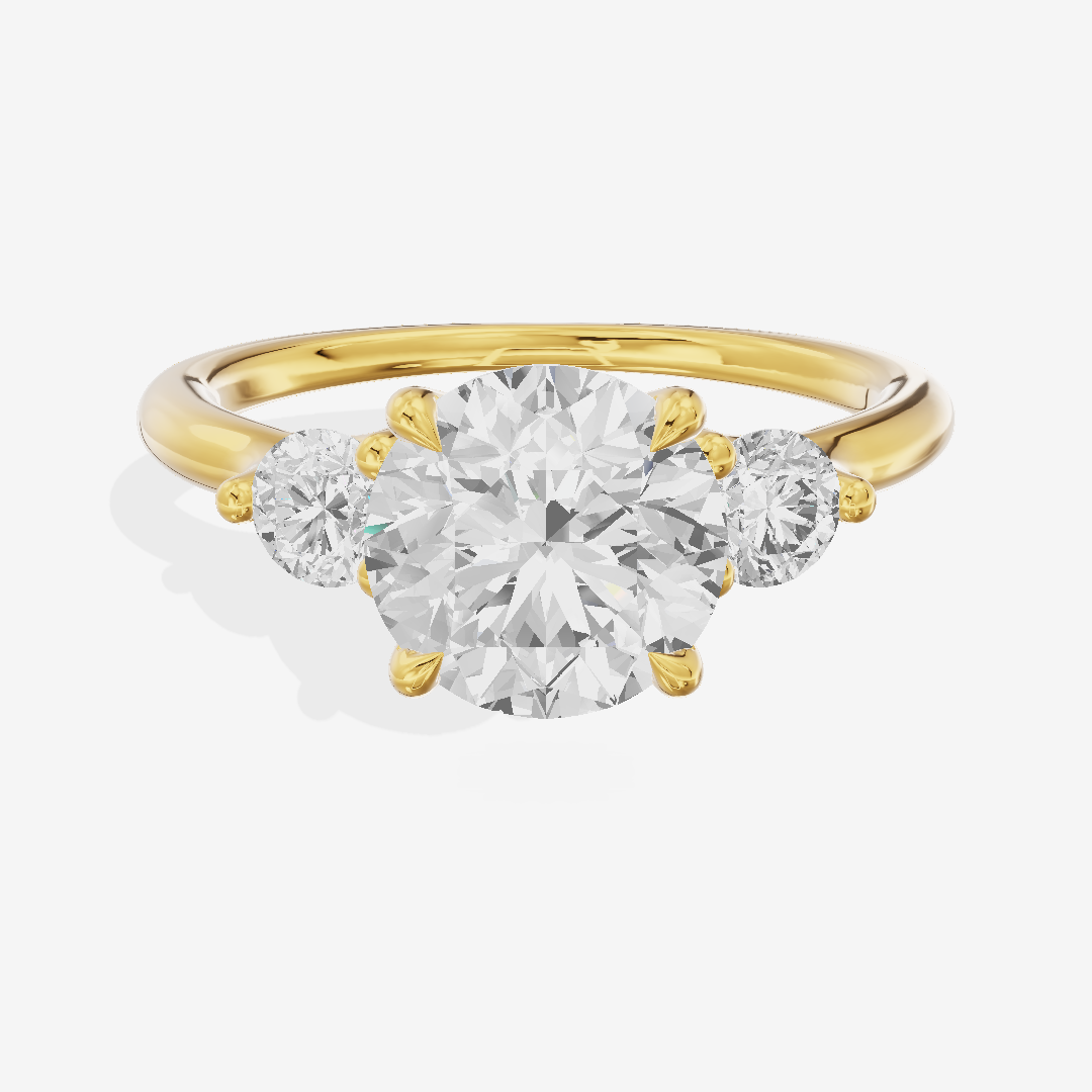 Eternal Vowsae Three Stone Round Engagement Ring (1/3 ct. tw.) in 18K Yellow Gold