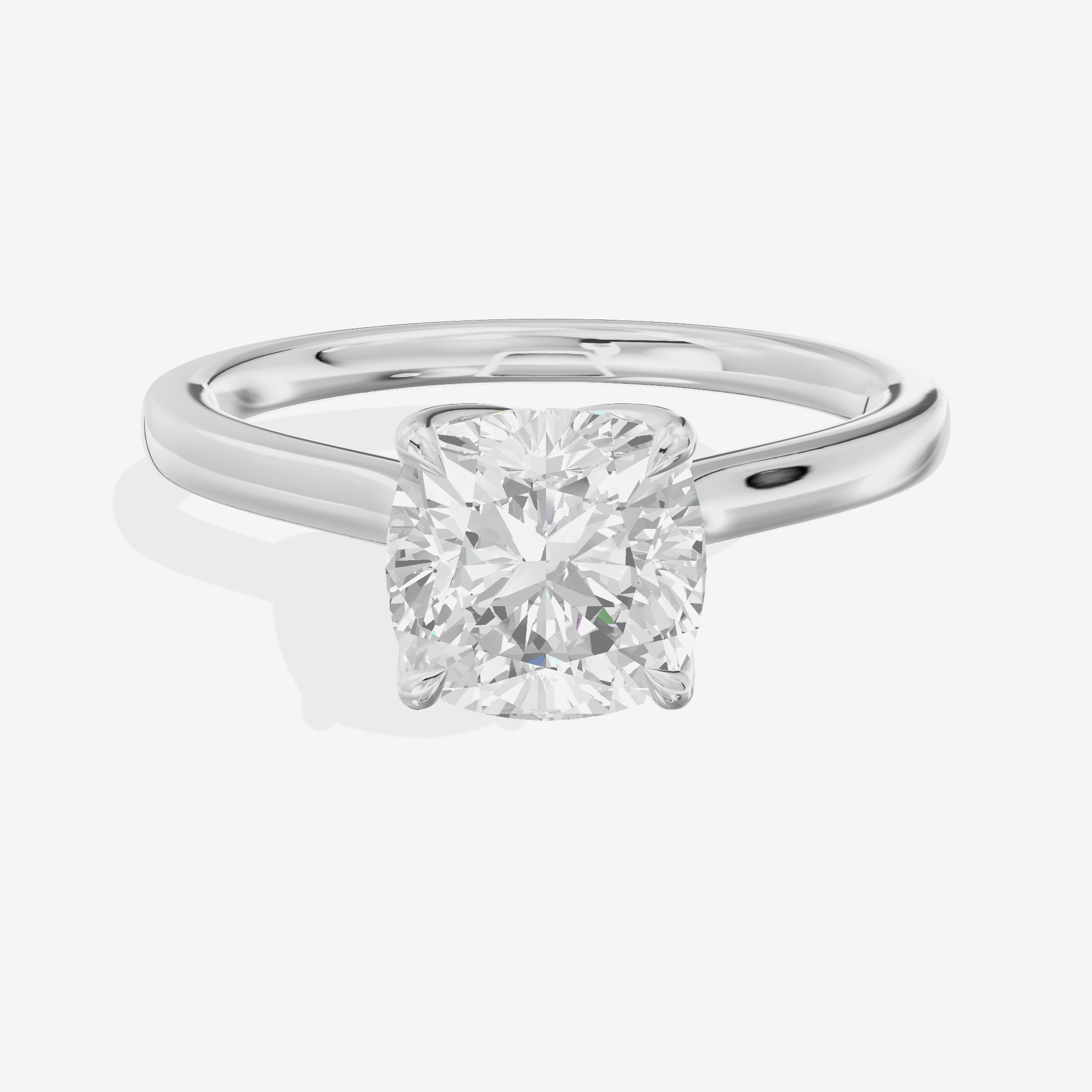 Pendulae Ring 1.8mm Cushion Solitaire Engagement Ring in 18K White Gold