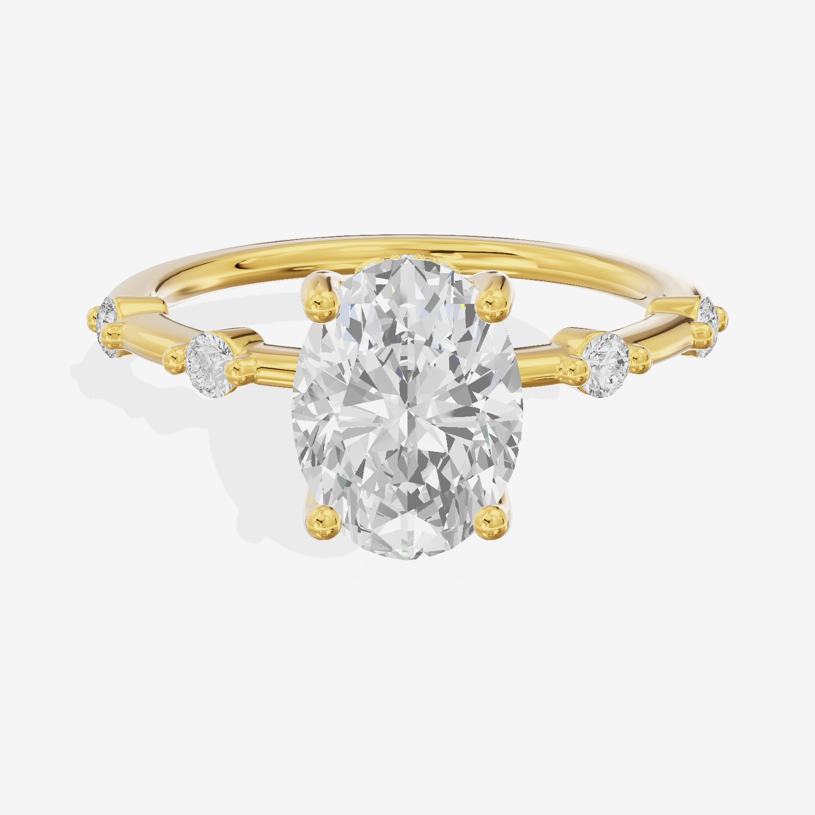 Selenia Oval Hidden Halo Engagement Ring (1/6 ct. tw.) in 14K Yellow Gold