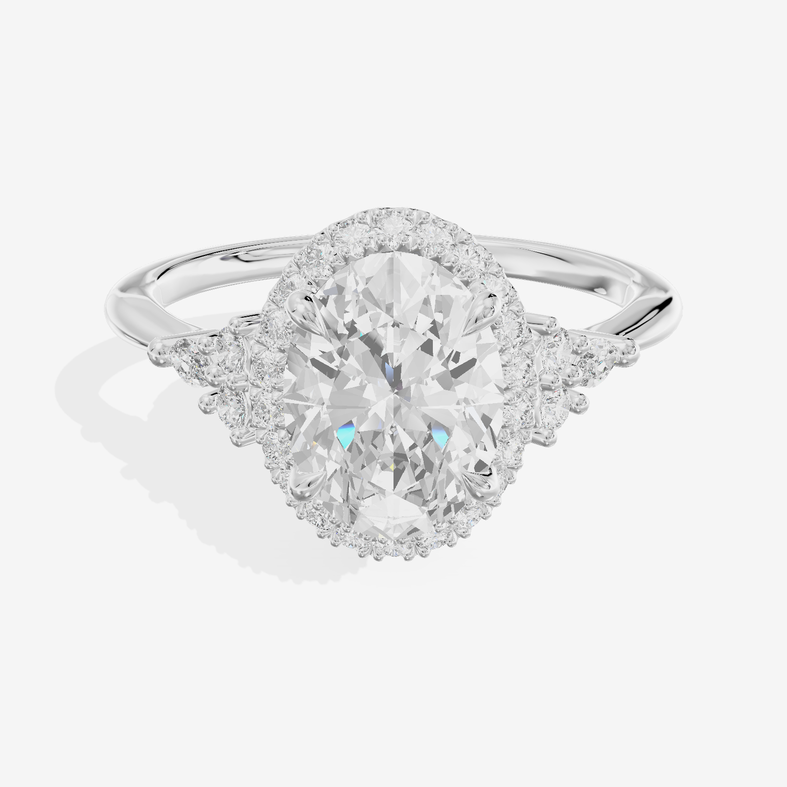 Clusta Halo Oval Engagement Ring (1/2 ct. tw.) in 14K White Gold