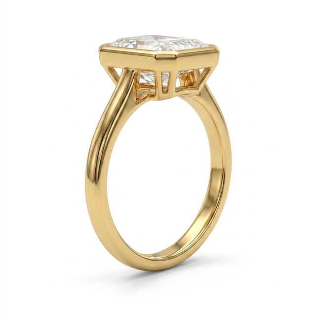 Radiant Engagement Ring (3.54 ct.) in 18K Yellow Gold