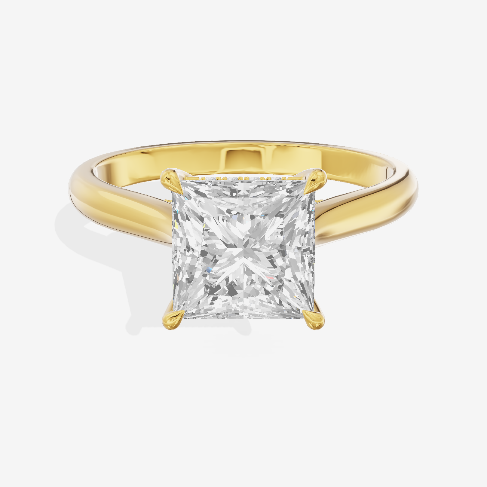 Grand Heartline Princess Engagement Ring with Side Stones (3/4 ct. tw.) in 14K Yellow Gold