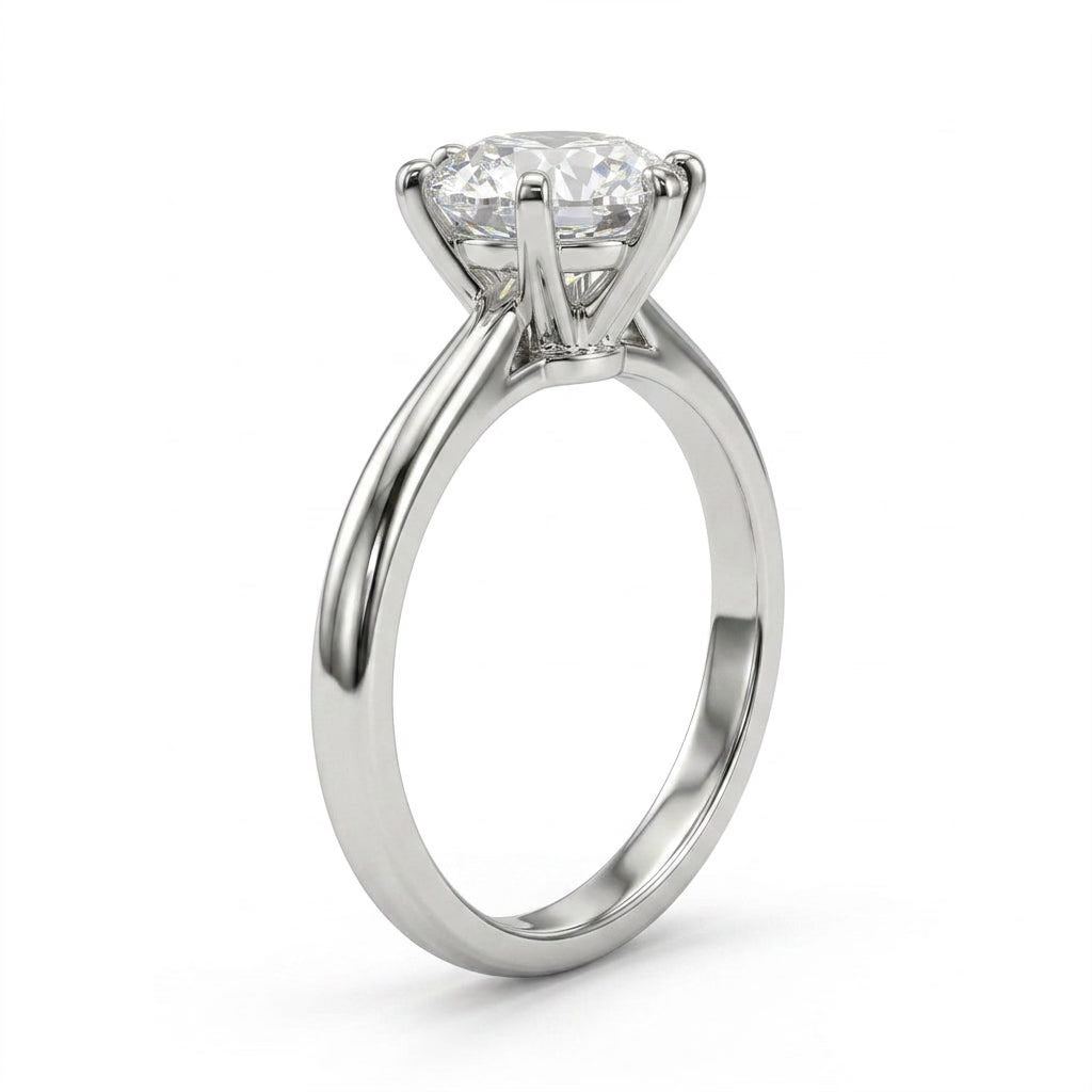 Cathedral Solitaire Round Engagement Ring (2 ct.) in Platinum