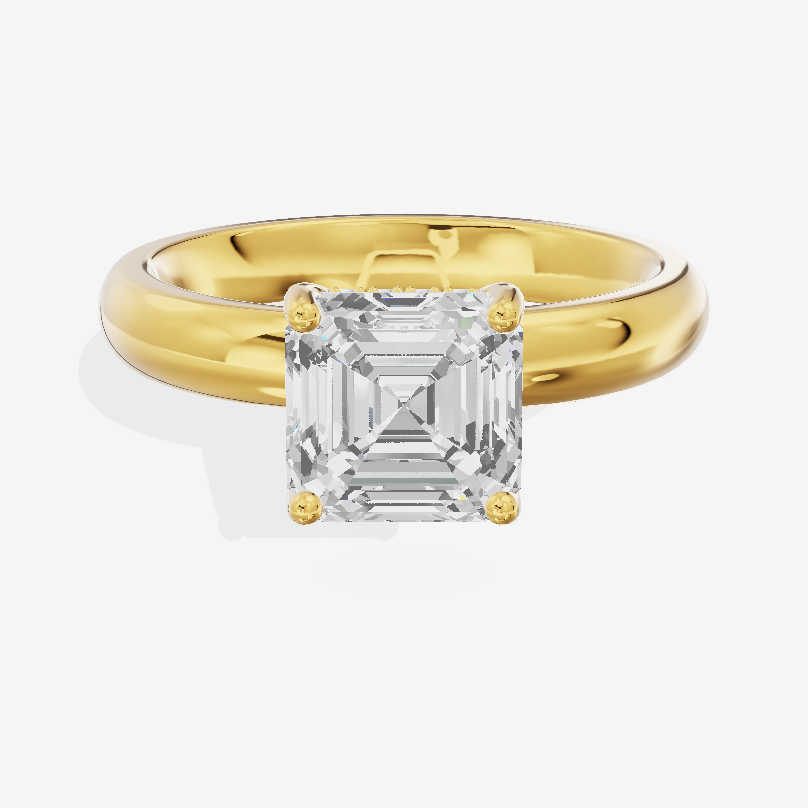Lumera Halo Asscher Engagement Ring (1/5 ct. tw.) in 18K Yellow Gold