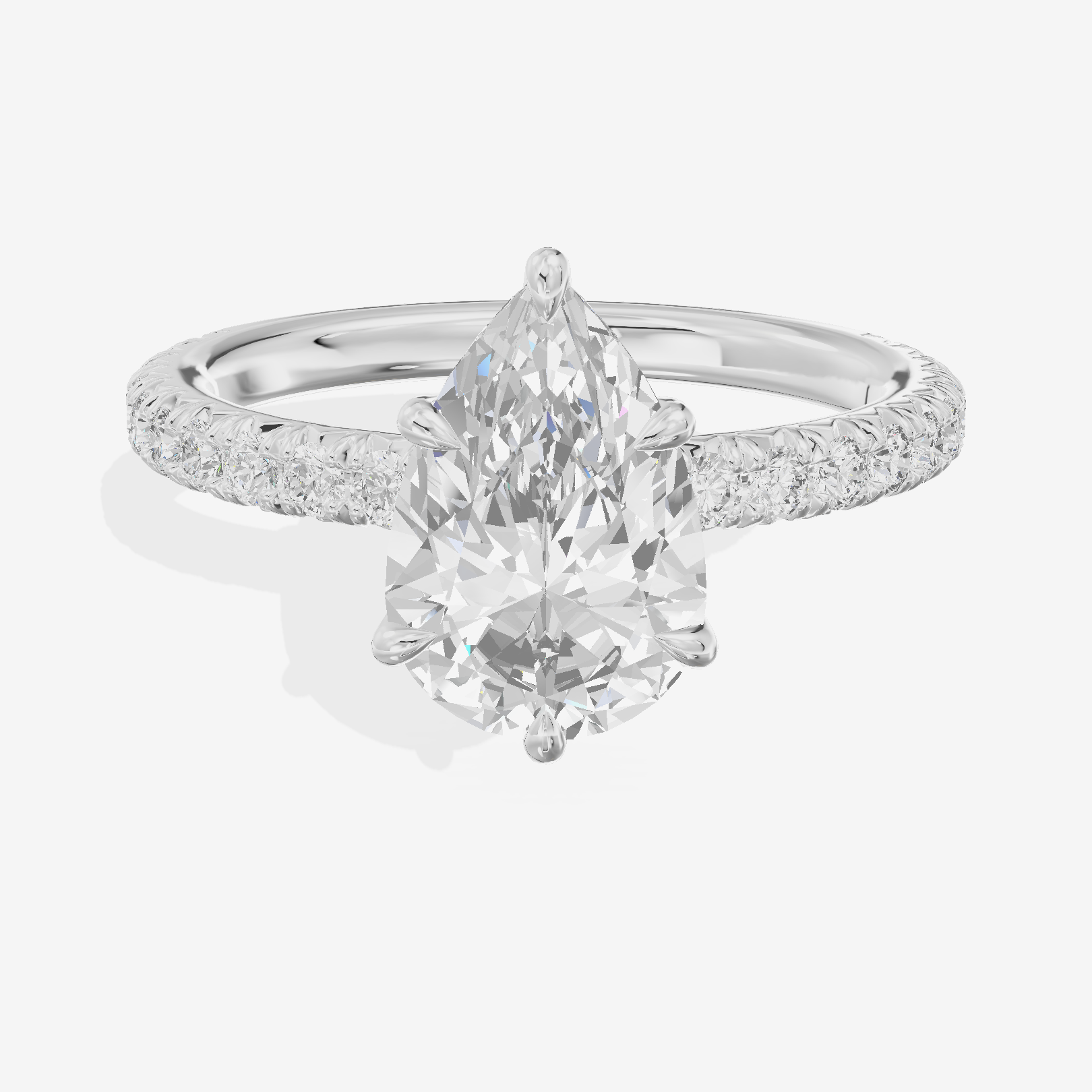 Petite Trueheart Pear Engagement Ring with Side Stones (2/5 ct. tw.) in 14K White Gold