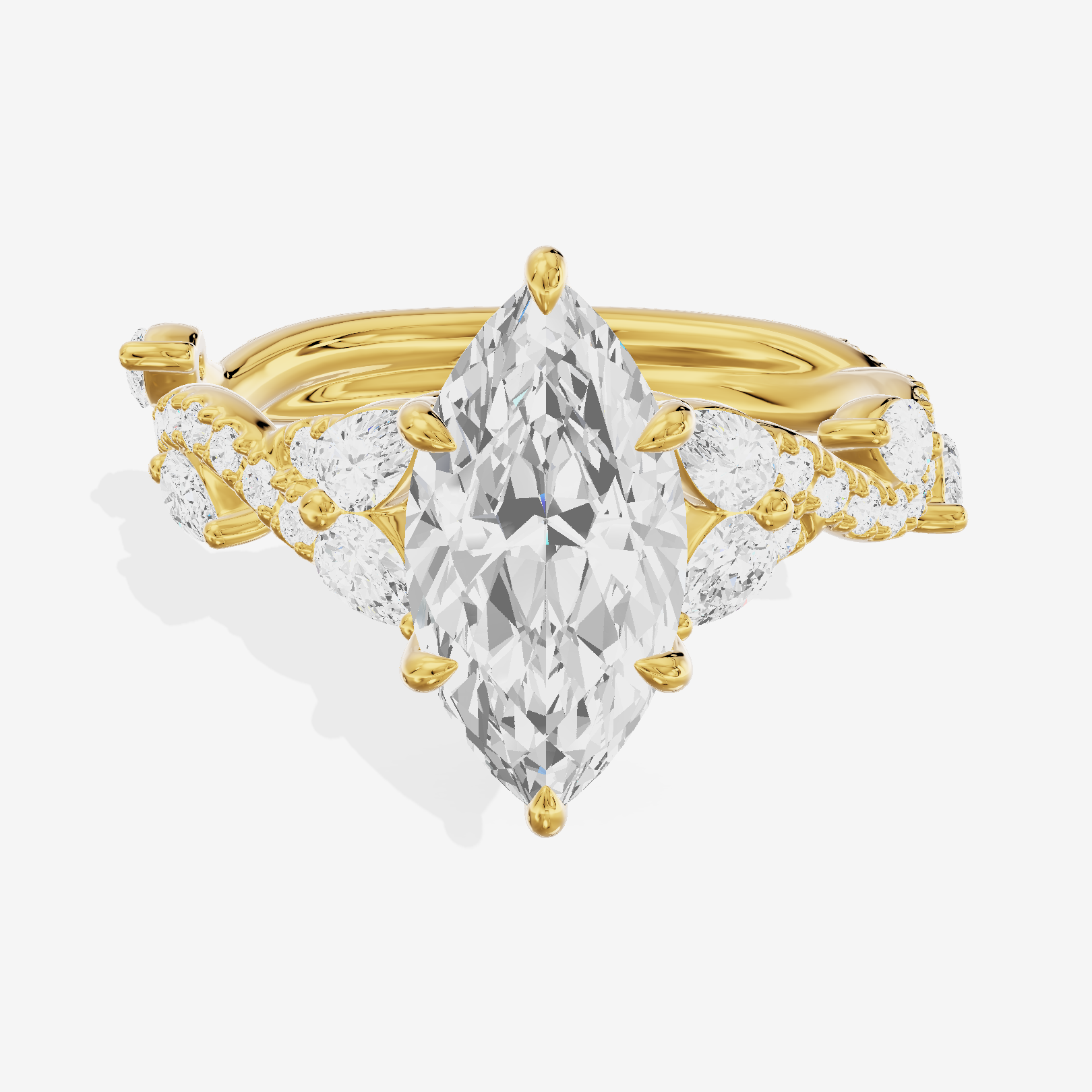 Vintage Heartline Marquise Engagement Ring (2/3 ct. tw.) in 18K Yellow Gold