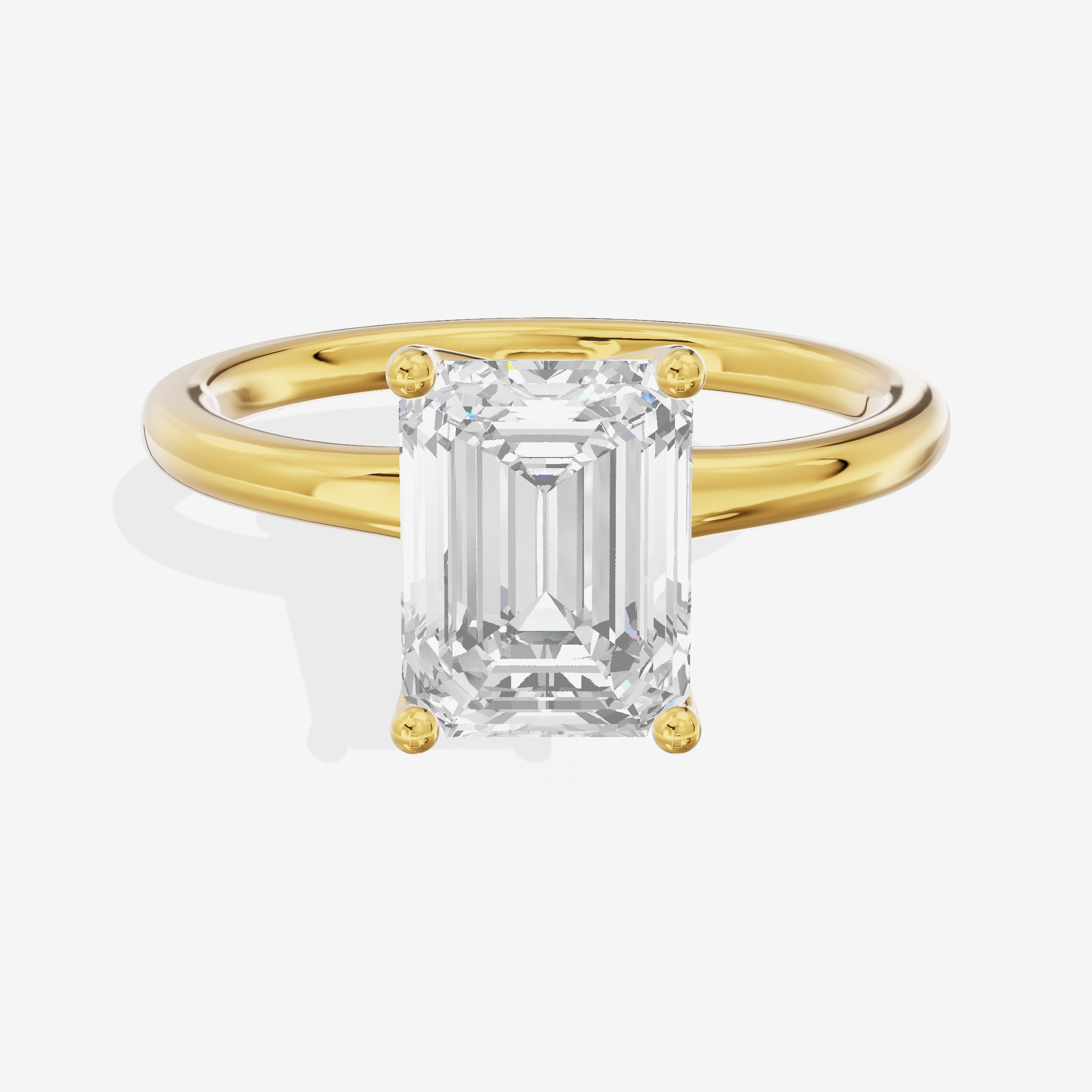 Linger 1.8mm Emerald Solitaire Engagement Ring in 14K Yellow Gold