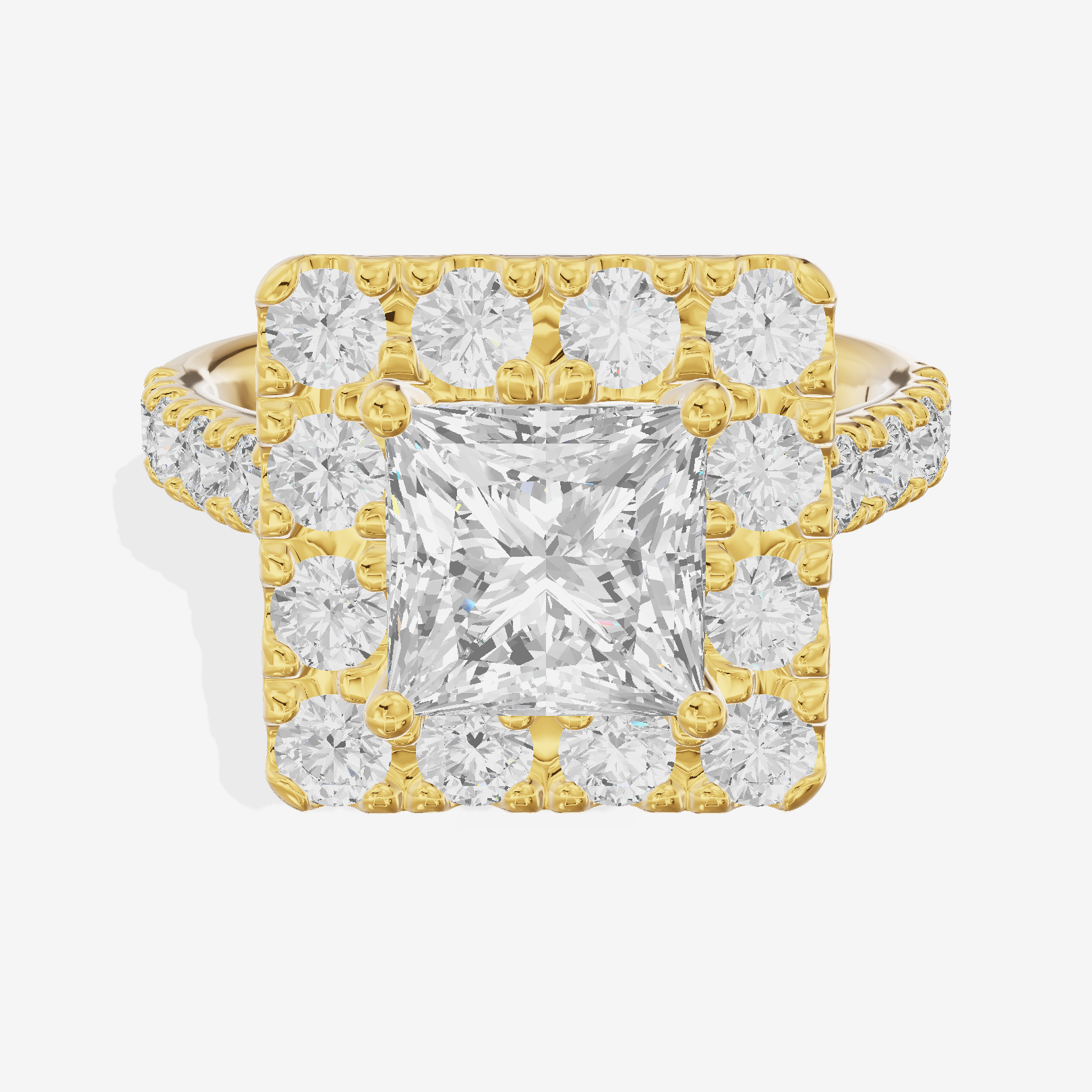 Liviana Halo Princess Engagement Ring (1/4 ct. tw.) in 18K Yellow Gold