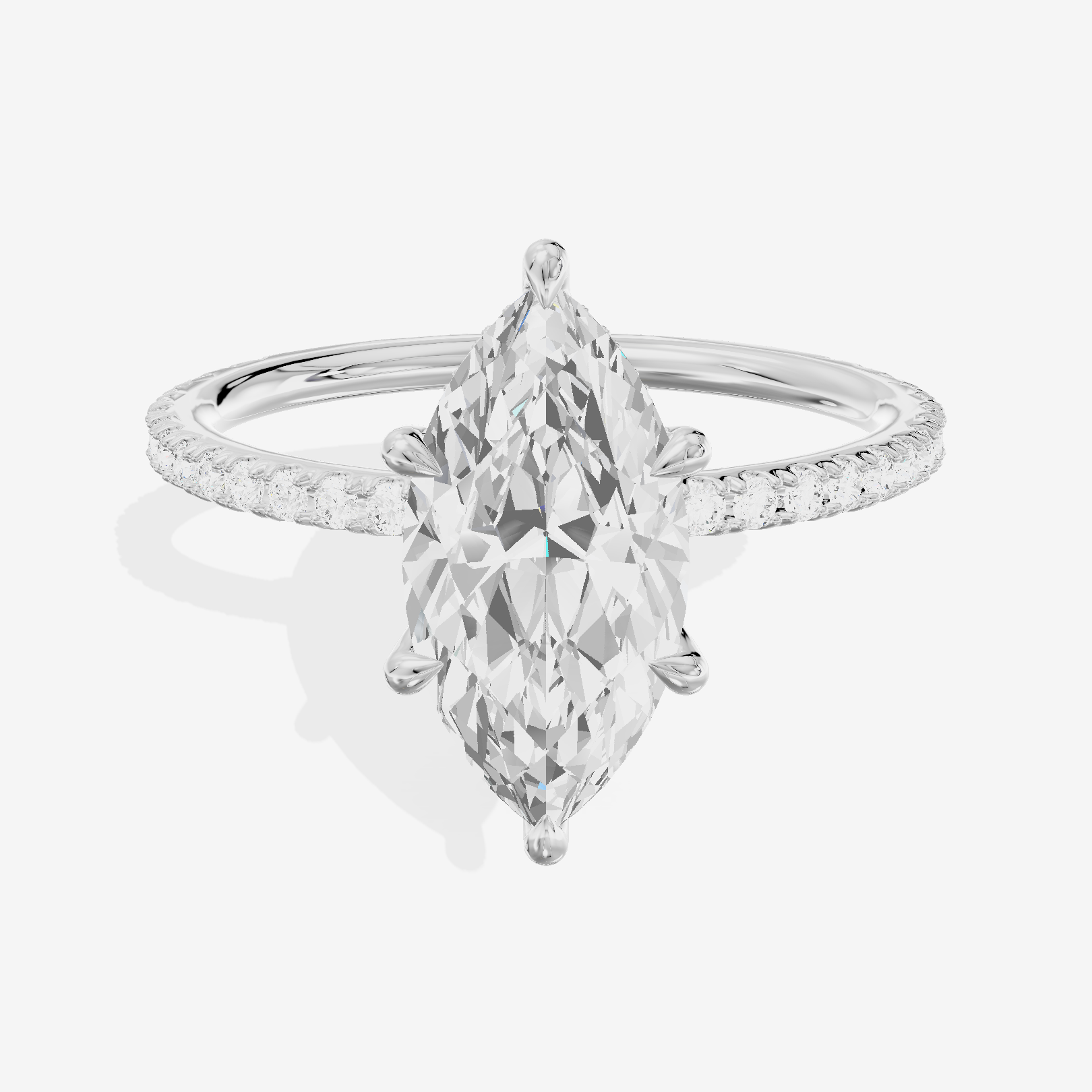 Promezza Pavé Marquise Engagement Ring (1/4 ct. tw.) in 14K White Gold
