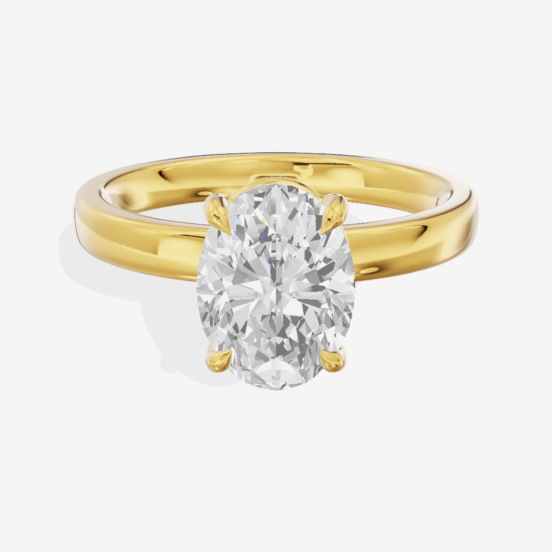Tender Eversince 2.5mm Oval Solitaire Engagement Ring in 18K Yellow Gold