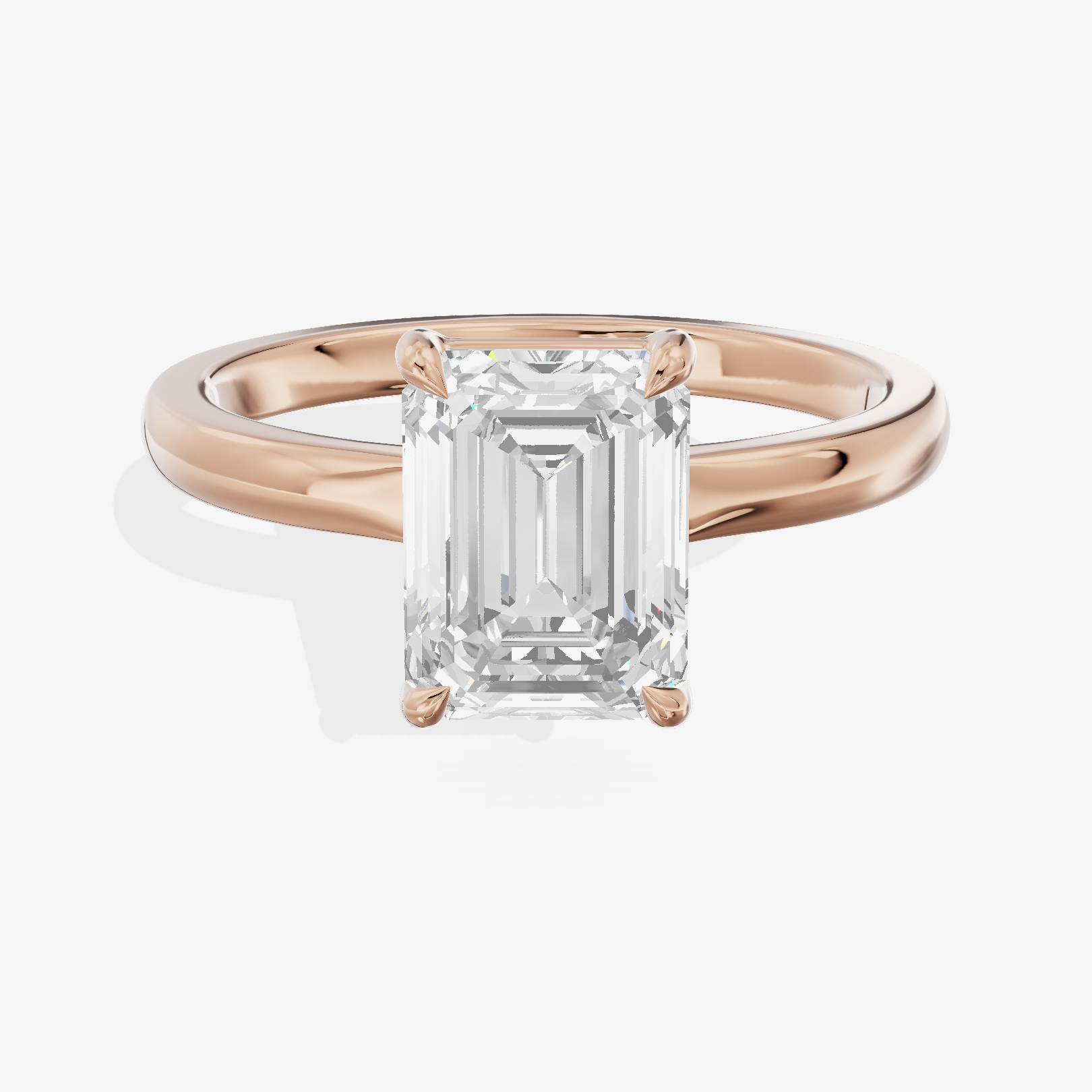 Lumina Ring 2mm Emerald Solitaire Engagement Ring in 14K Rose Gold