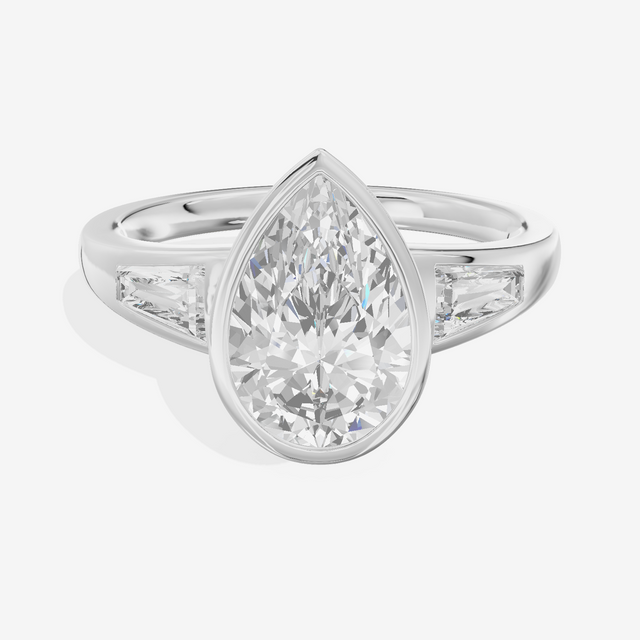 Modern Triade Pear Three Stone Engagement Ring (1/2 ct. tw.) in 14K White Gold