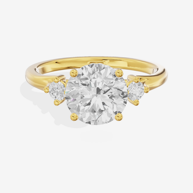 Sincere Three Stone Round Engagement Ring (1/6 ct. tw.) in 18K Yellow Gold