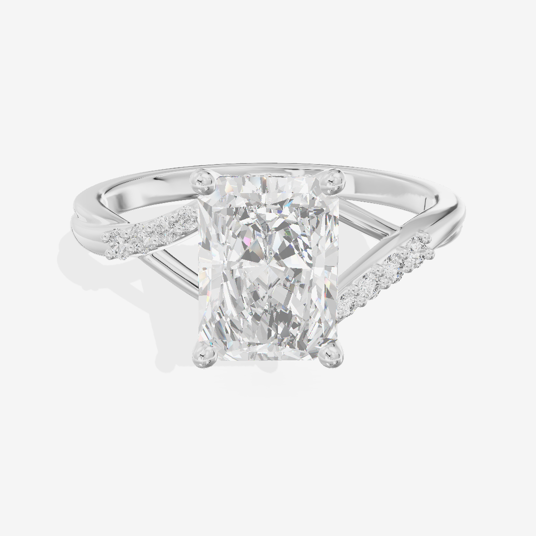 Aimora Hidden Halo Radiant Engagement Ring (1/8 ct. tw.) in 14K White Gold