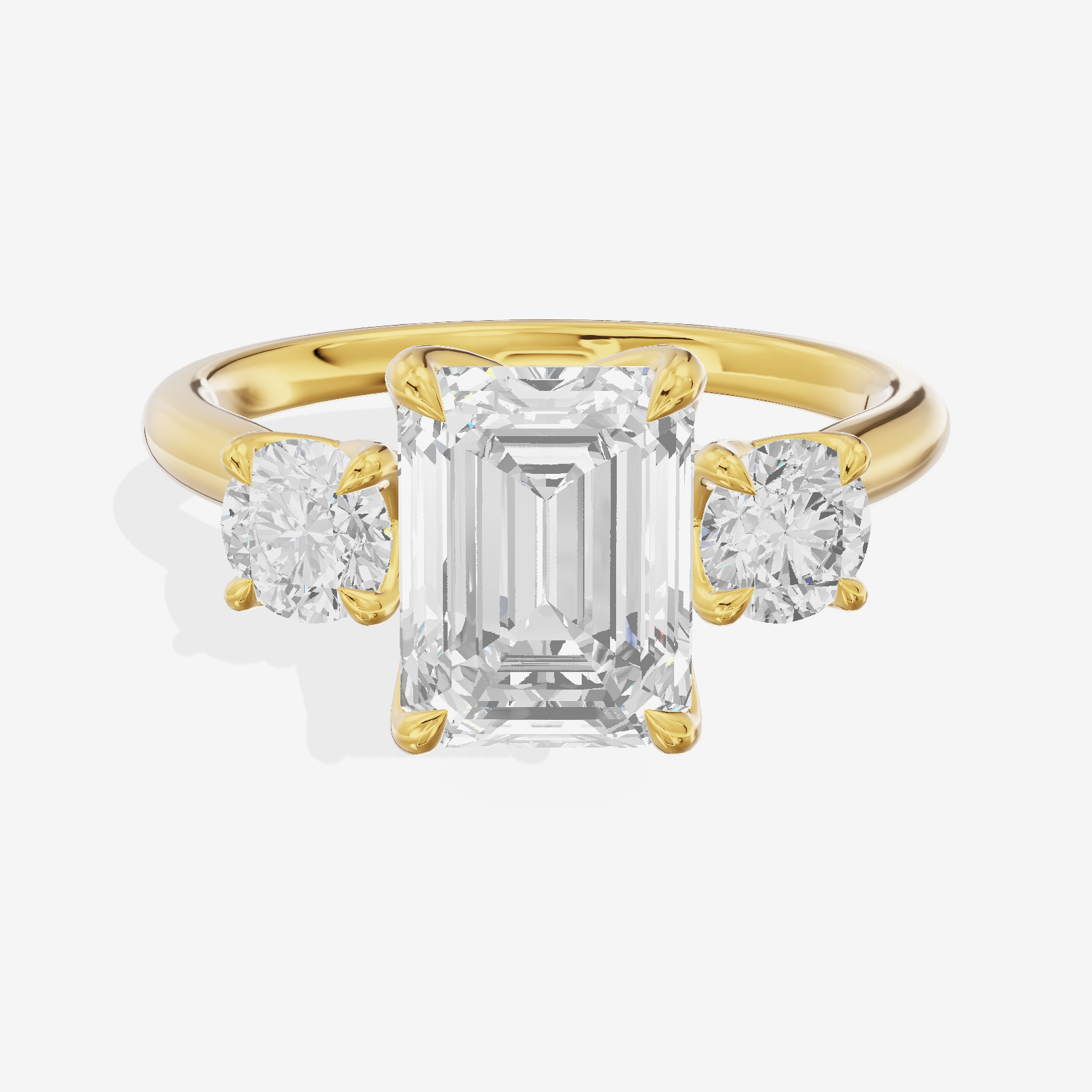 Eternal Sincere Three Stone Emerald Engagement Ring (1/2 ct. tw.) in 14K Yellow Gold
