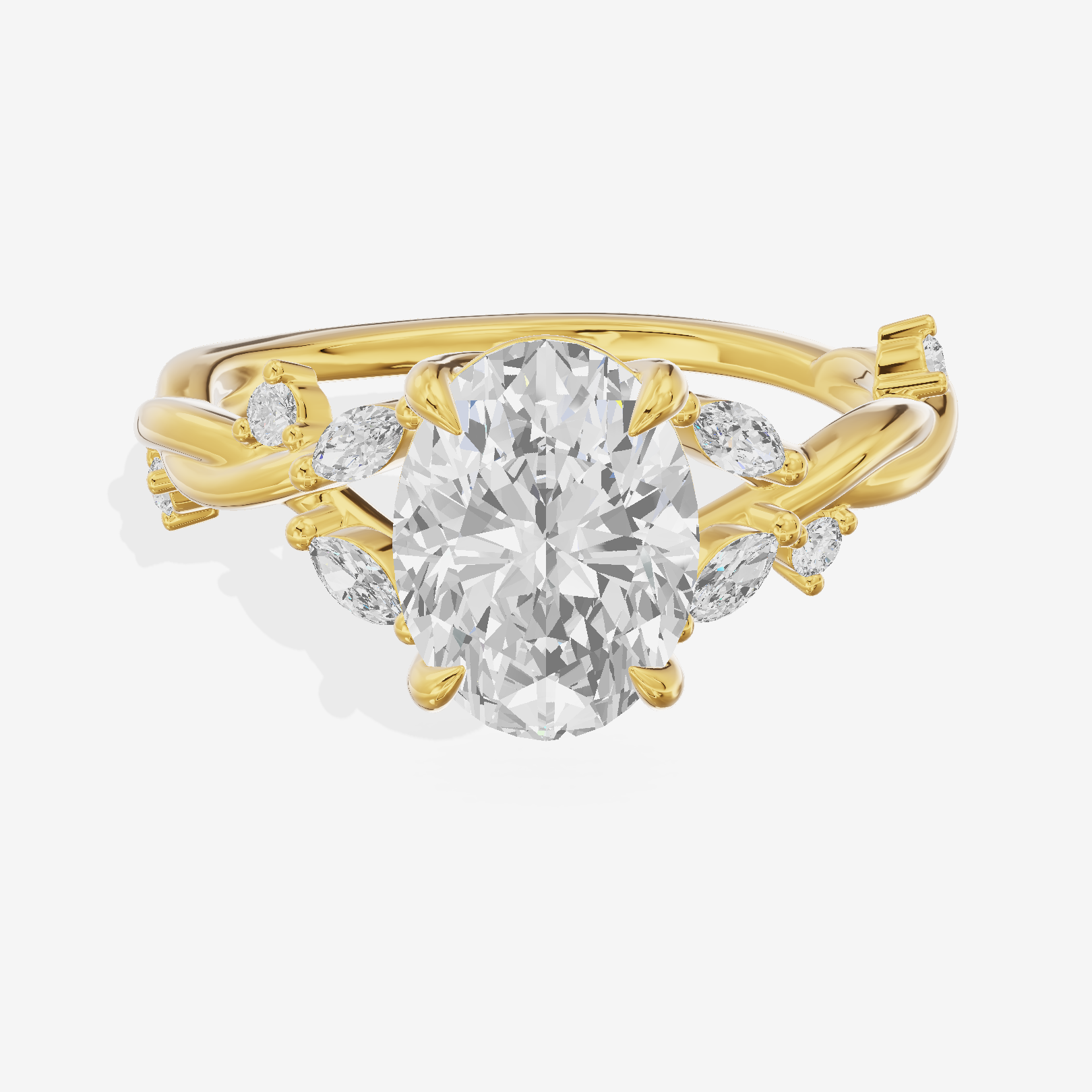 Twined Vowsae Oval Twisted Engagement Ring (1/6 ct. tw.) in 18K Yellow Gold