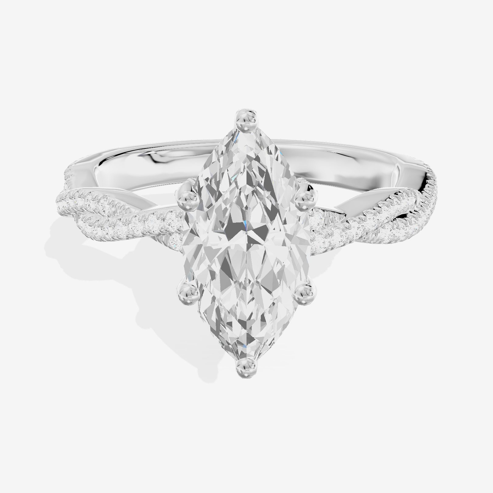 Luxe Twine Marquise Twisted Engagement Ring (1/3 ct. tw.) in 18K White Gold