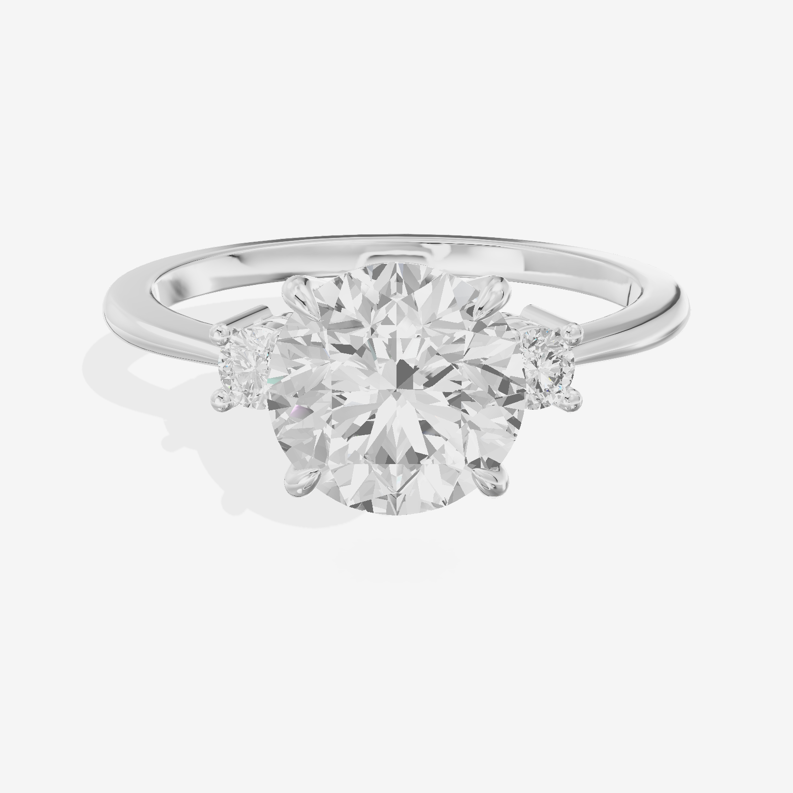 Eternal Promezza Round Engagement Ring with Side Stones (1/6 ct. tw.) in 18K White Gold