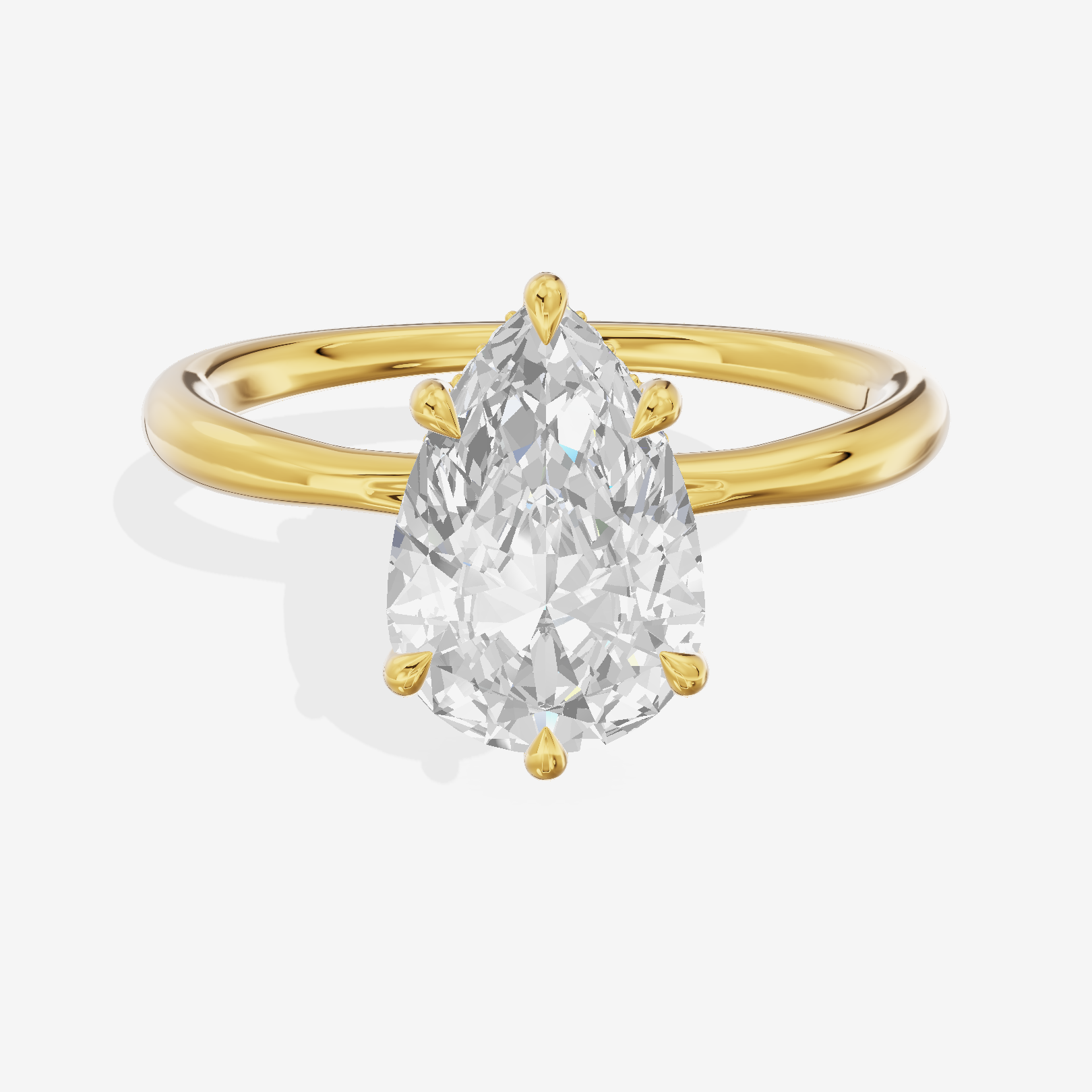 One of One Hidden Halo Pear Engagement Ring (1/2 ct. tw.) in 18K Yellow Gold