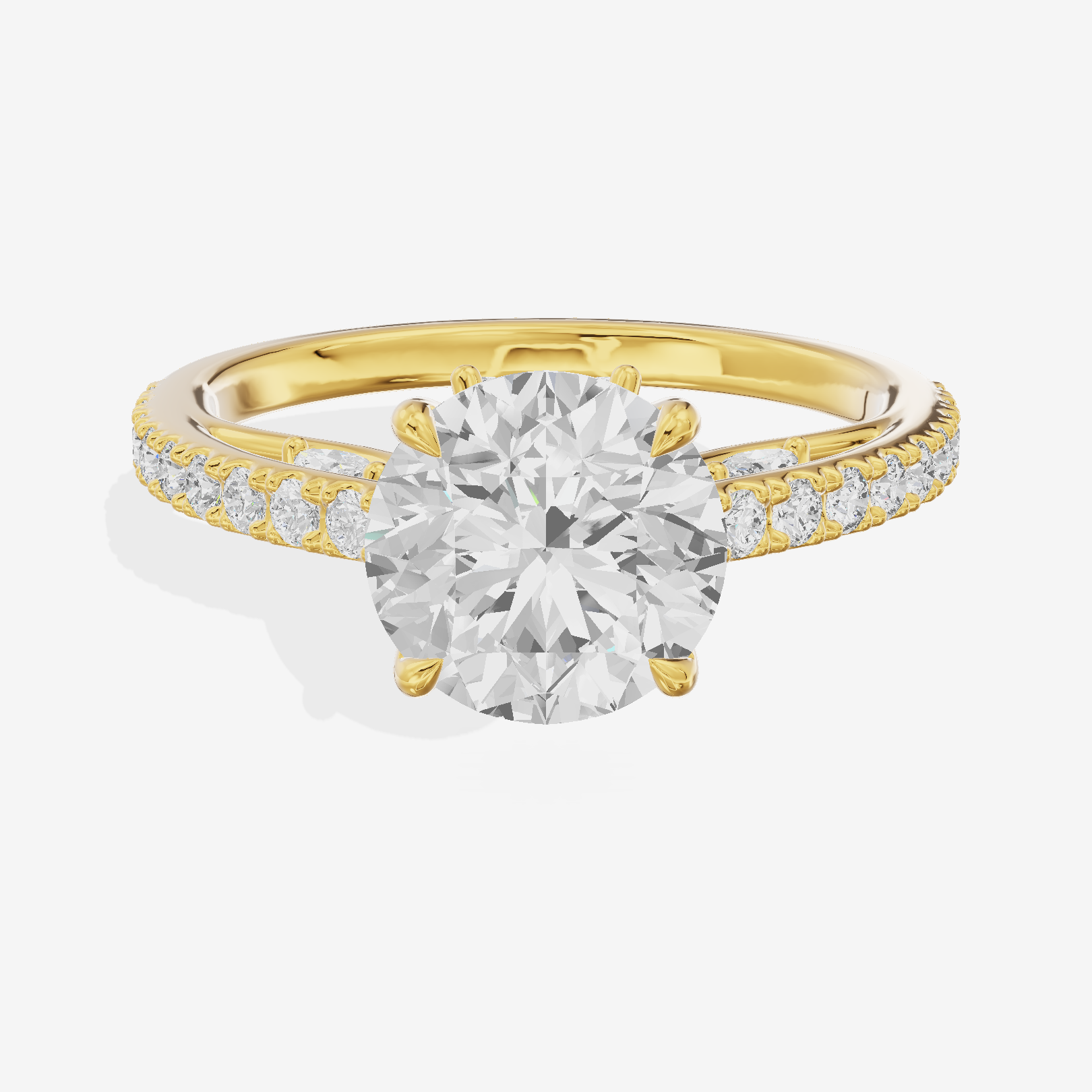Twine Cathedral 1.8mm Round Solitaire Engagement Ring (1/2 ct. tw.) in 18K Yellow Gold