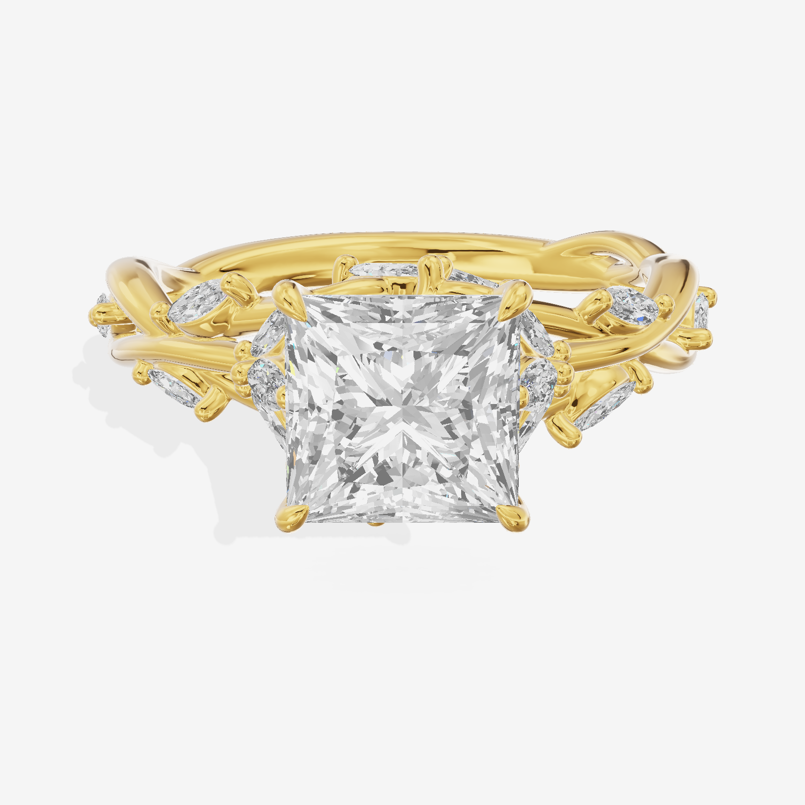 Twine Pavé Princess Twisted Engagement Ring (1/2 ct. tw.) in 18K Yellow Gold