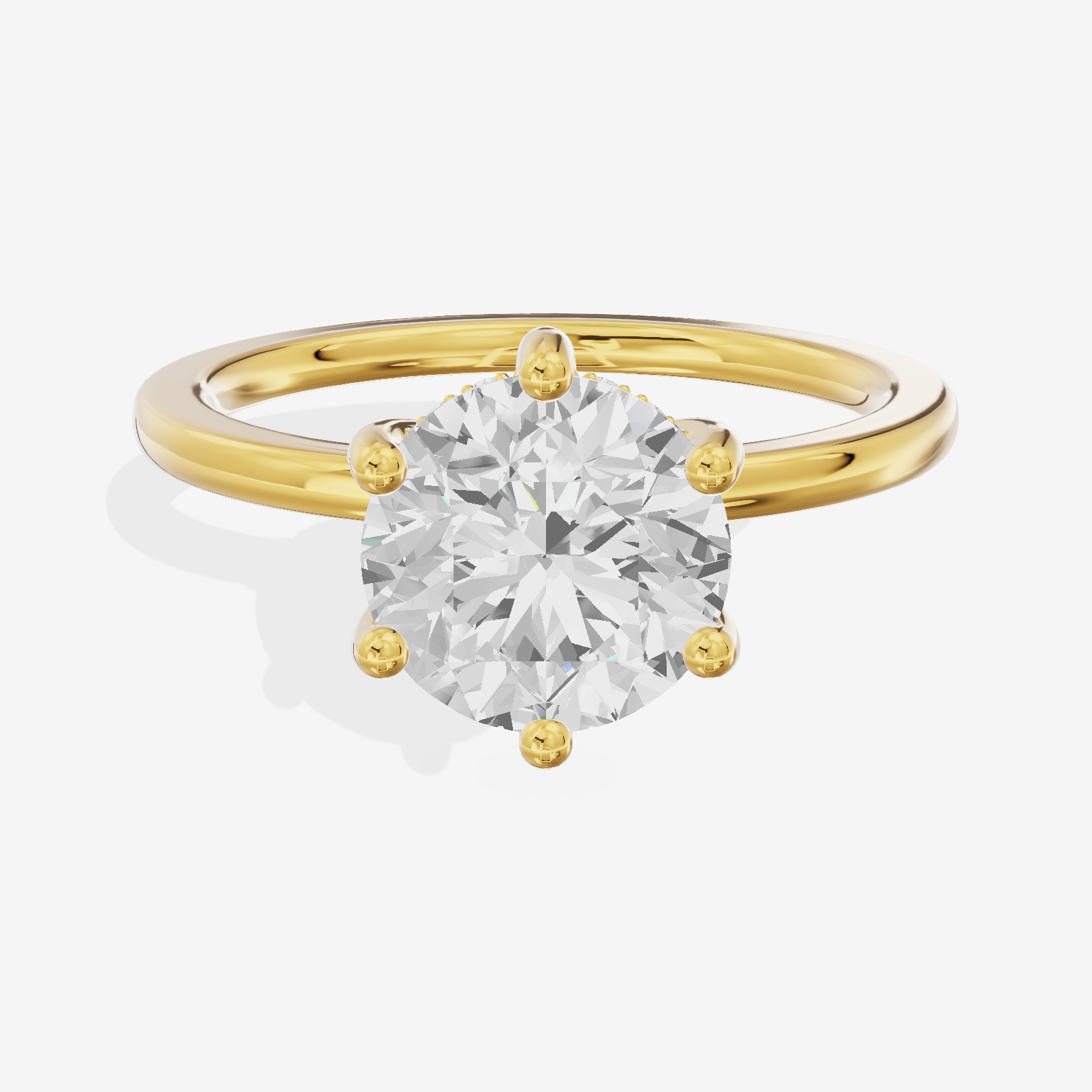 Reverya Round Hidden Halo Engagement Ring (1/15 ct. tw.) in 14K Yellow Gold