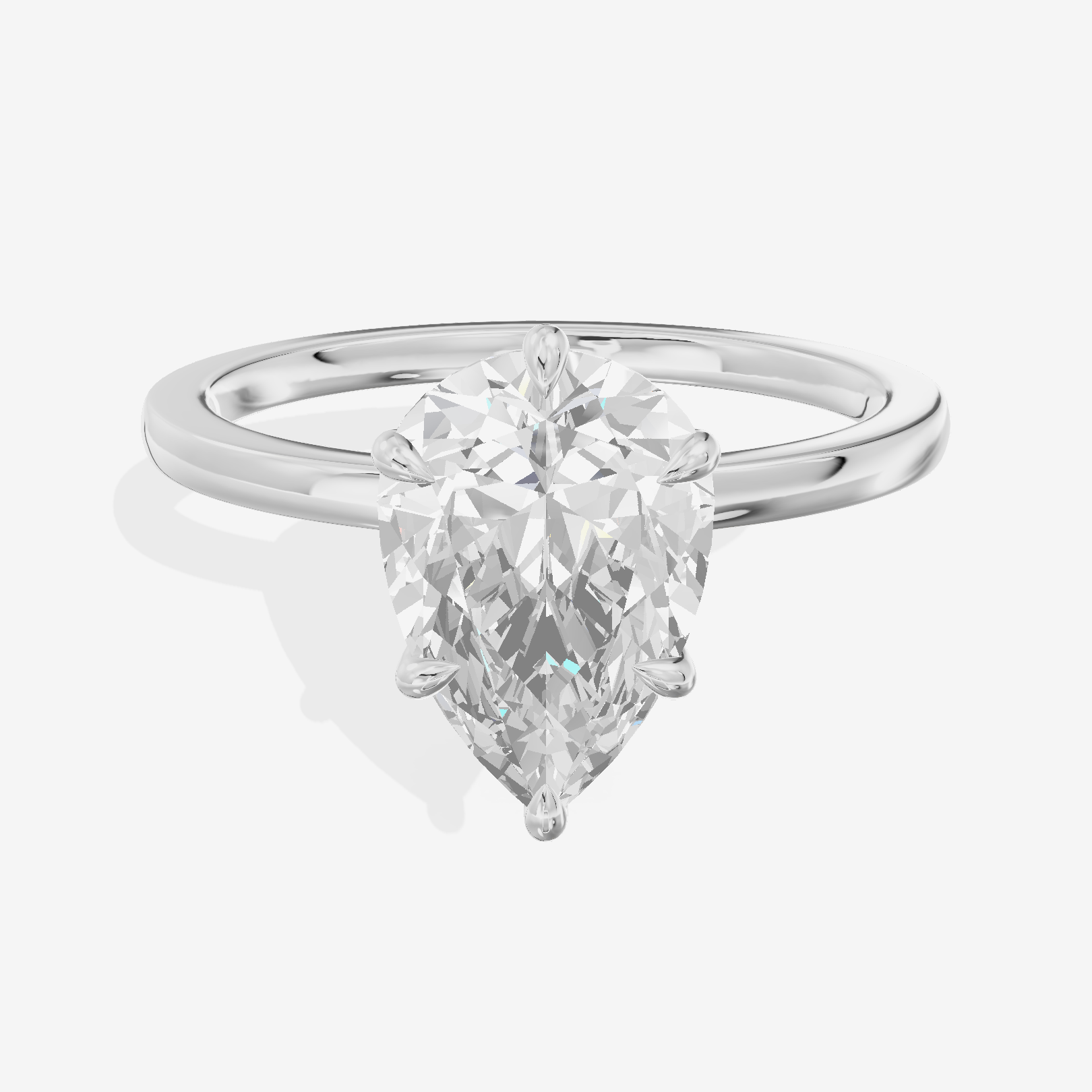 Aimora Halo Pear Engagement Ring (1/20 ct. tw.) in 14K White Gold